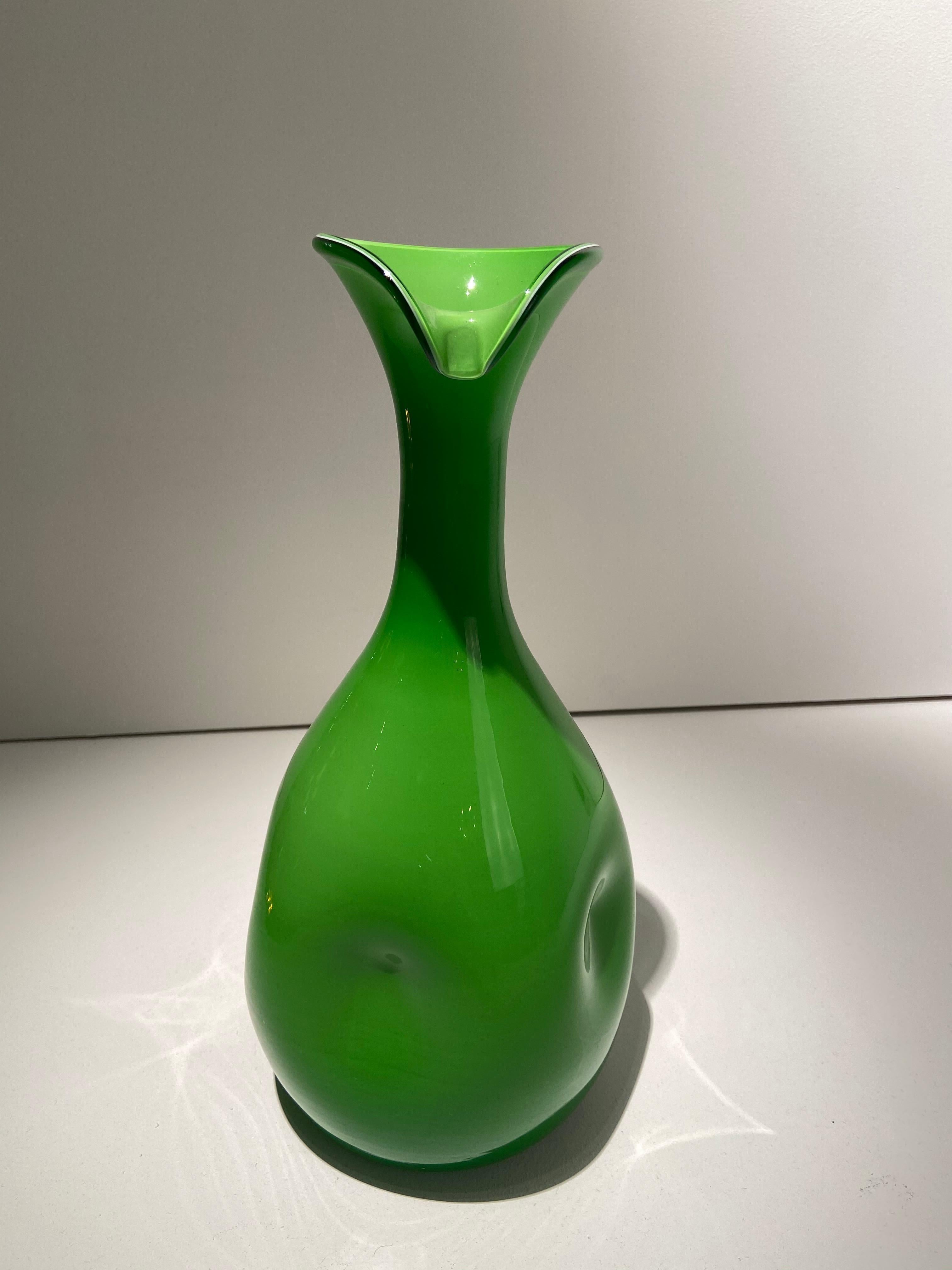 Hand-Crafted Empoli Art Glass Pitcher For Sale