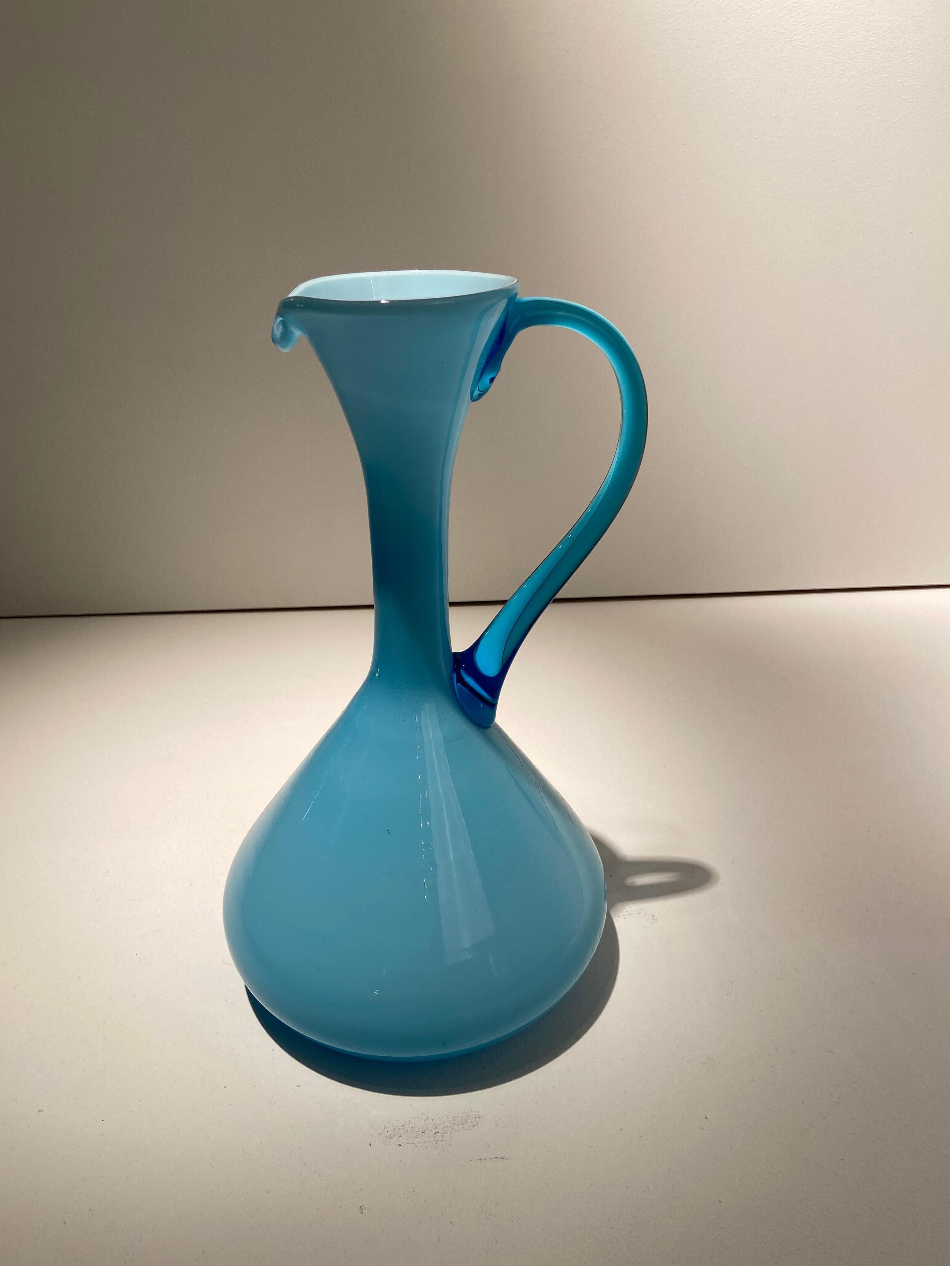 Mid-20th Century Empoli Art Glass Pitcher For Sale