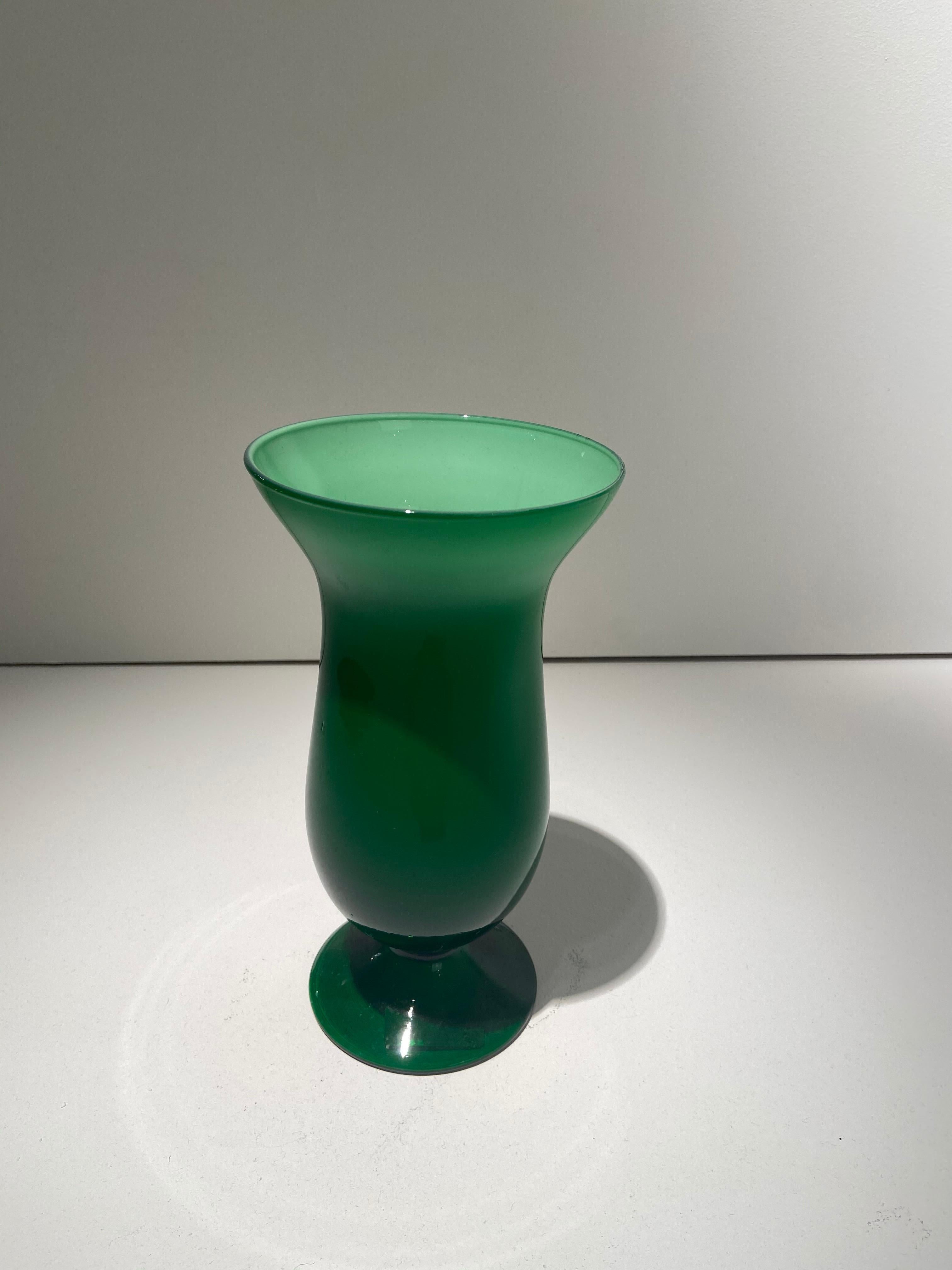 Hand-Crafted Empoli Art Glass Small Vase For Sale