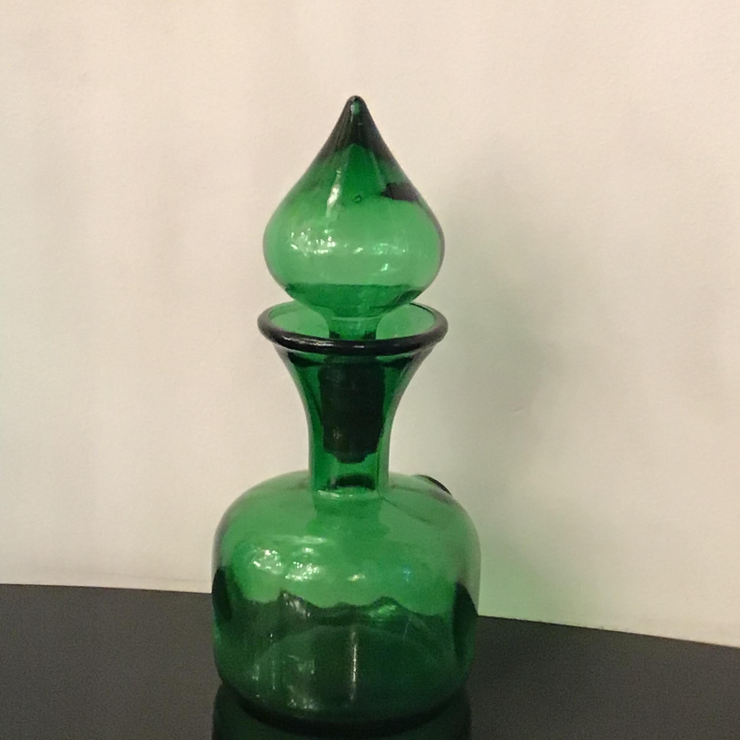 Empoli-Flaschenglas, 1950, Italien  (Mitte des 20. Jahrhunderts) im Angebot