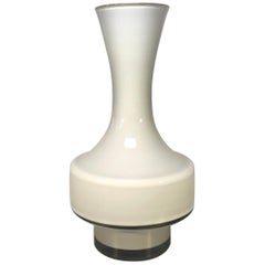 Empoli Dove Grey Cased Glass Vase, Retro Italian Shape, Mid-20th Century