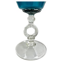 Empoli 'Florence, Italy' Bonbonière on foot in opaline glass, 1960s