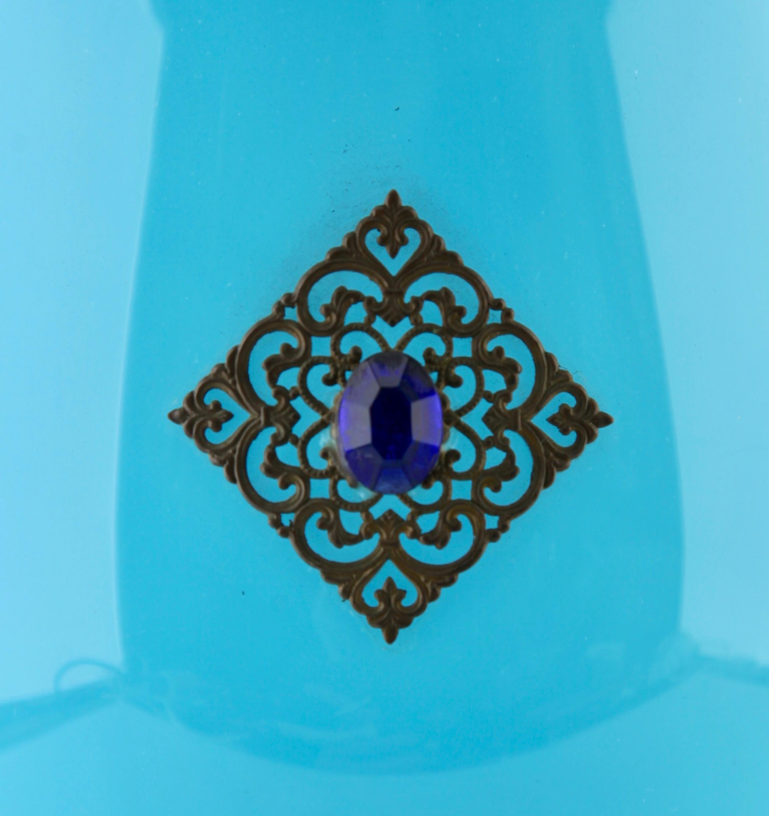 Italian Empoli 'Florence, Italy' Cognac Glass in Turquoise in Opaline, 1970s