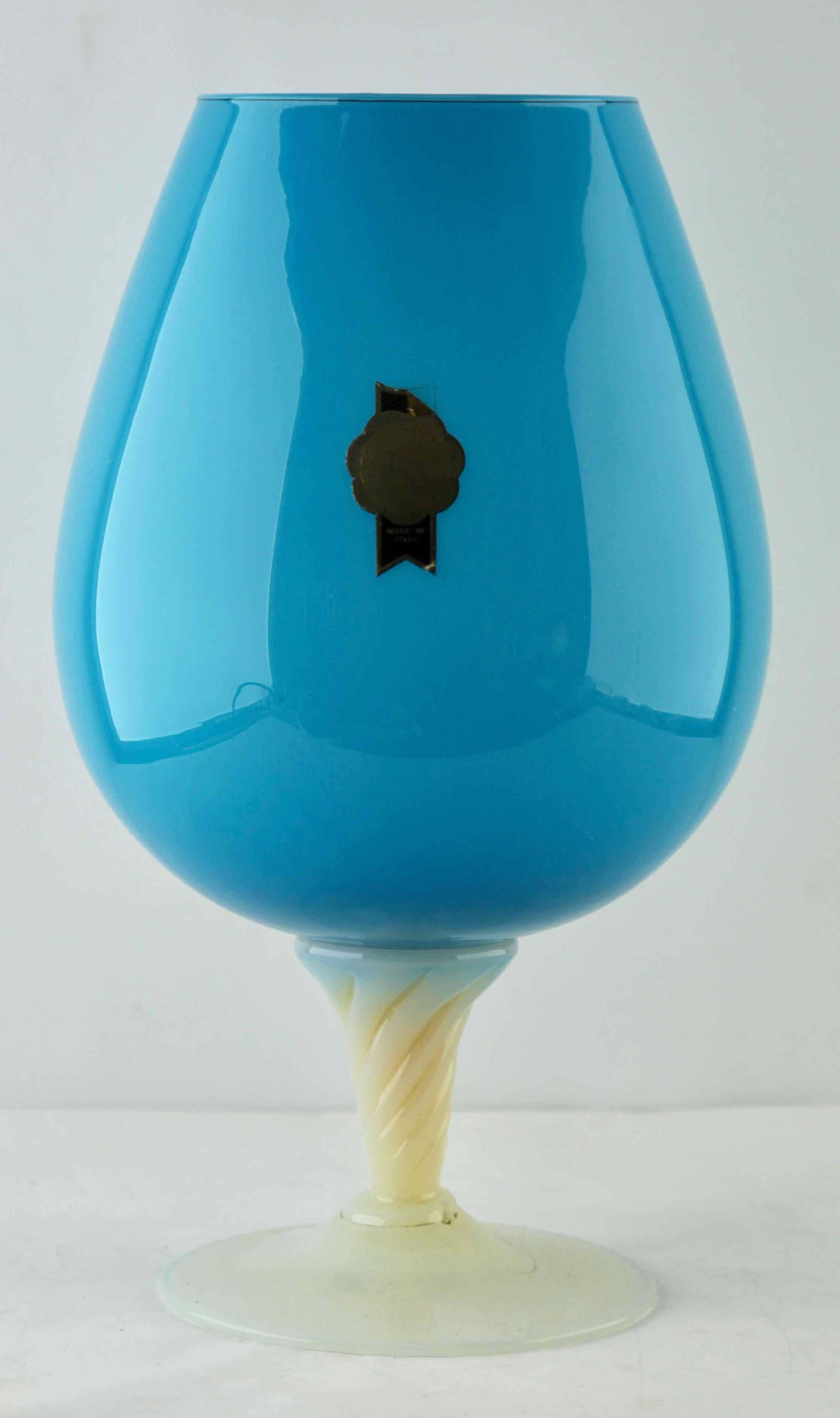 Opaline Glass Empoli 'Florence, Italy' Cognac Glass in Turquoise in Opaline, 1970s