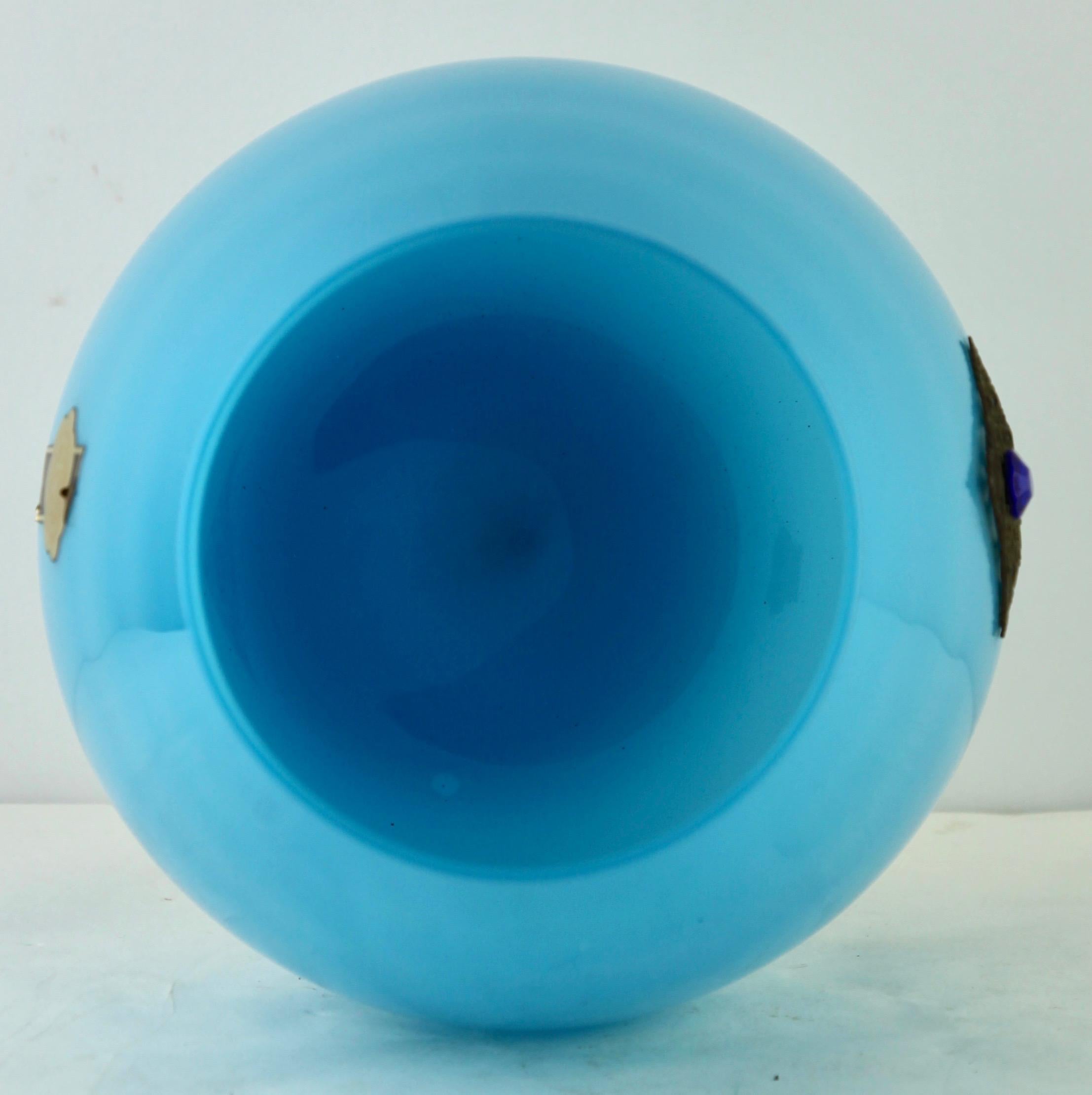 Empoli 'Florence, Italy' Cognac Glass in Turquoise in Opaline, 1970s 1