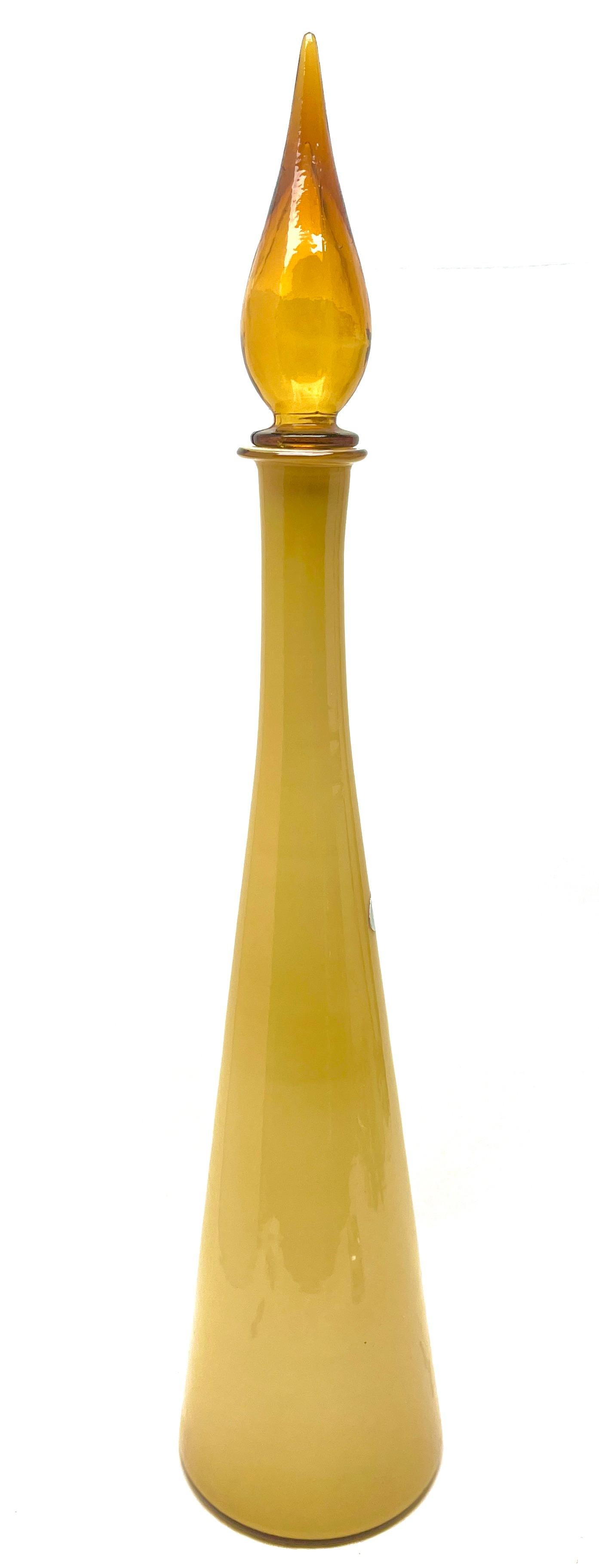 Milieu du XXe siècle Grand vase « Floride, Italie » d'Empoli en opaline, années 1960 en vente