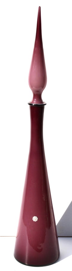 Empoli 'Florence, Italy' Large Vase whit Stopper in Opaline, 1960s