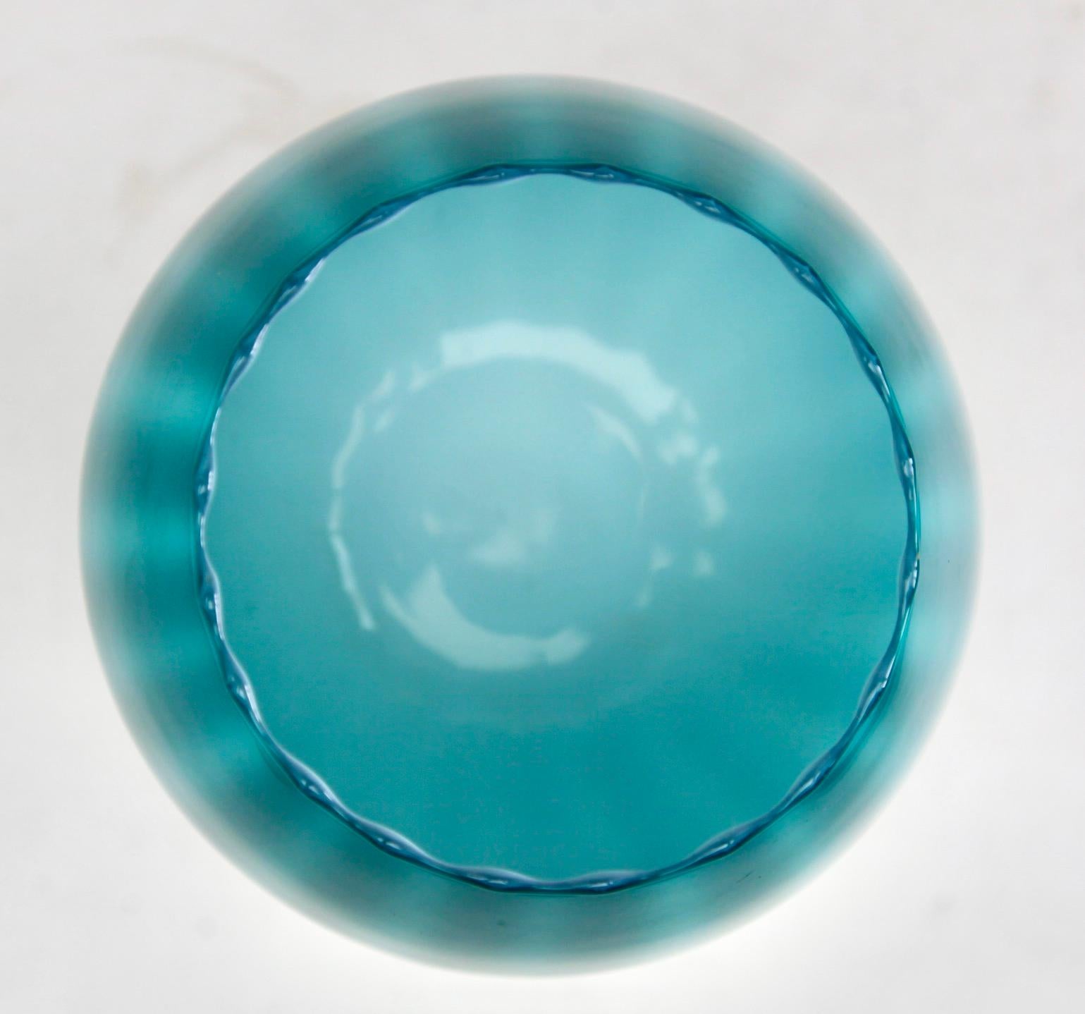 Opaline Glass Empoli 'Florence, Italy' Set Optical Glass on Foot For Sale