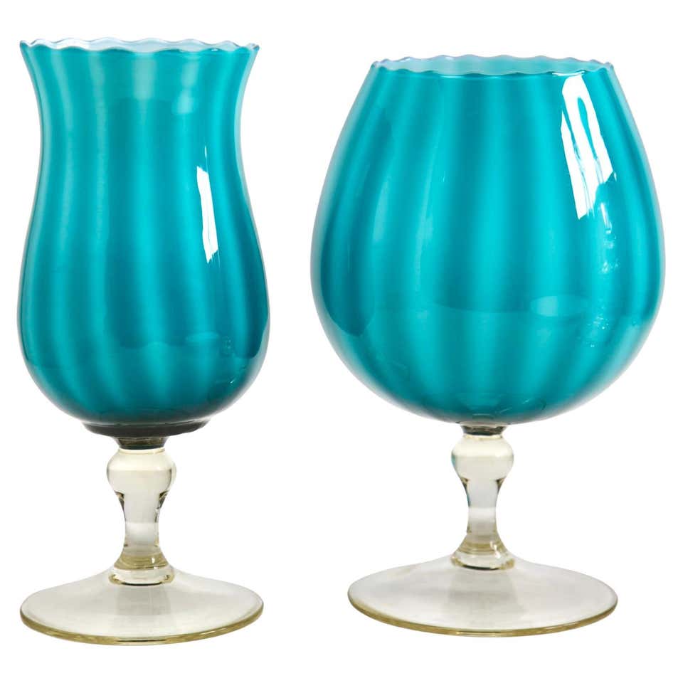 Empoli Italian Glass Collection of Six Pieces For Sale at 1stDibs