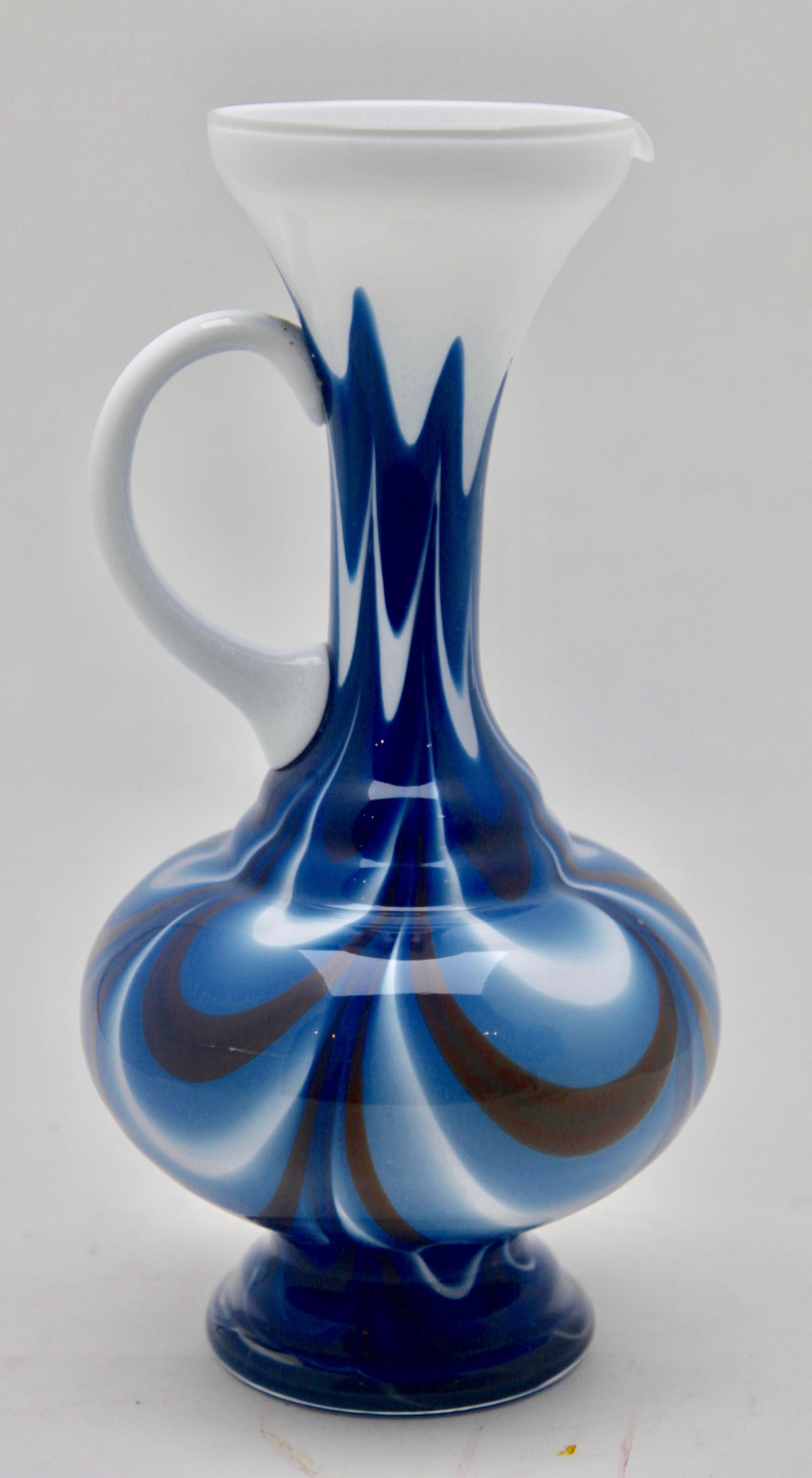 Empoli 'Florence, Italy' Vases in Blue Opaline, 1970s In Good Condition In Verviers, BE