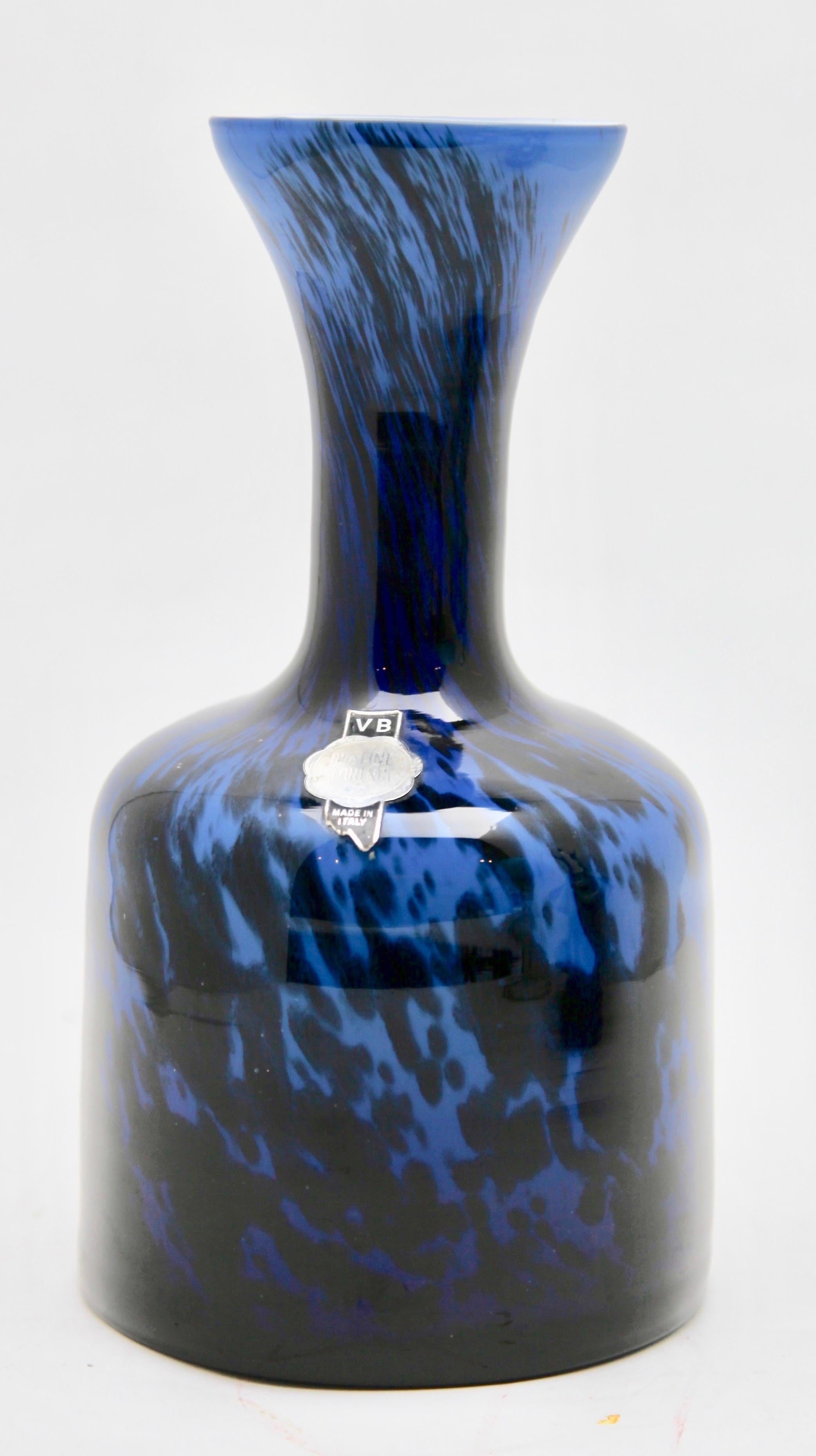 Late 20th Century Empoli 'Florence, Italy' Vases in Blue Opaline, 1970s