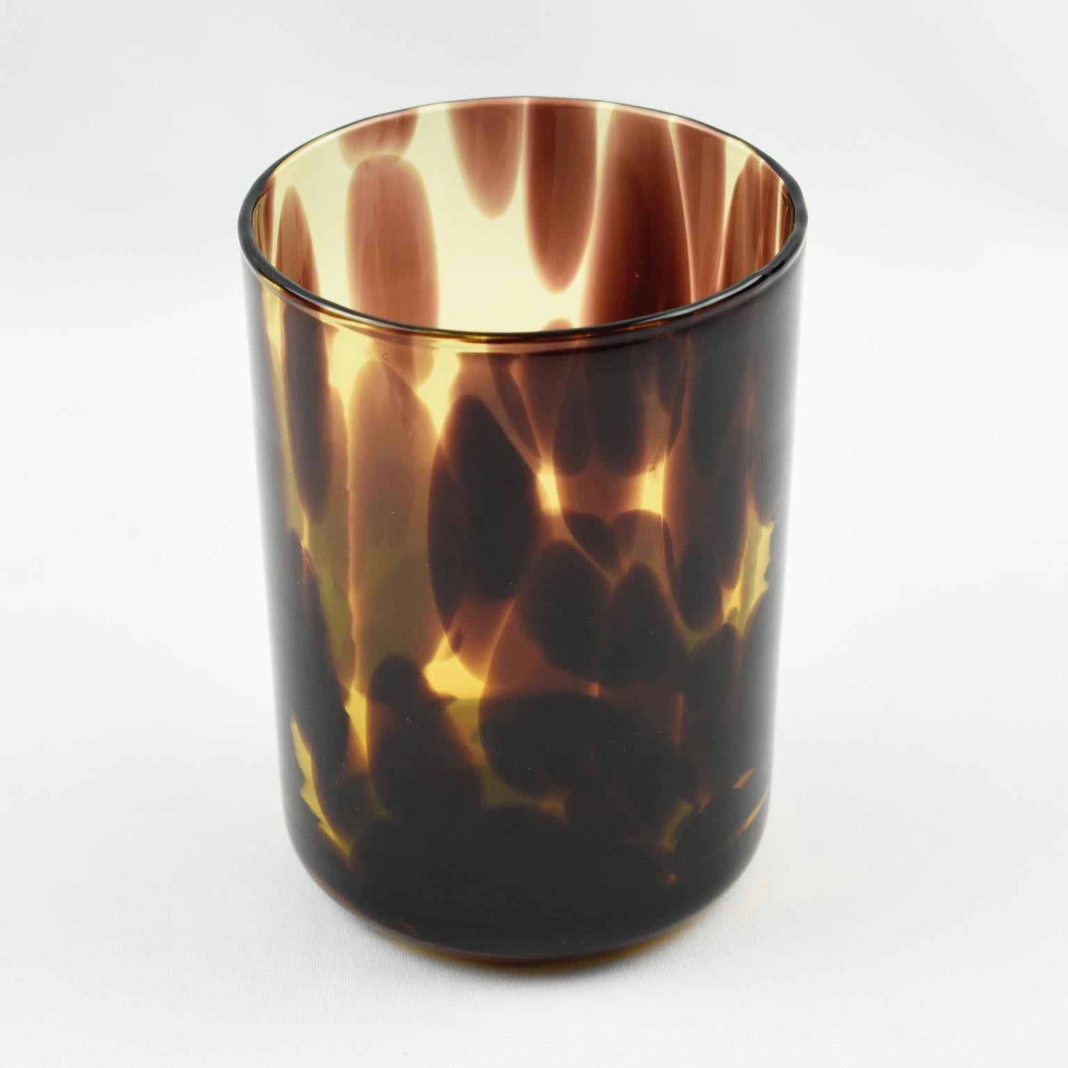 Empoli for Christian Dior Collection Tortoiseshell Glass Barware Set, 4 Pieces 1