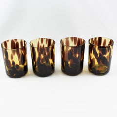Empoli for Christian Dior Collection Tortoiseshell Glass Barware Set, 4 Pieces