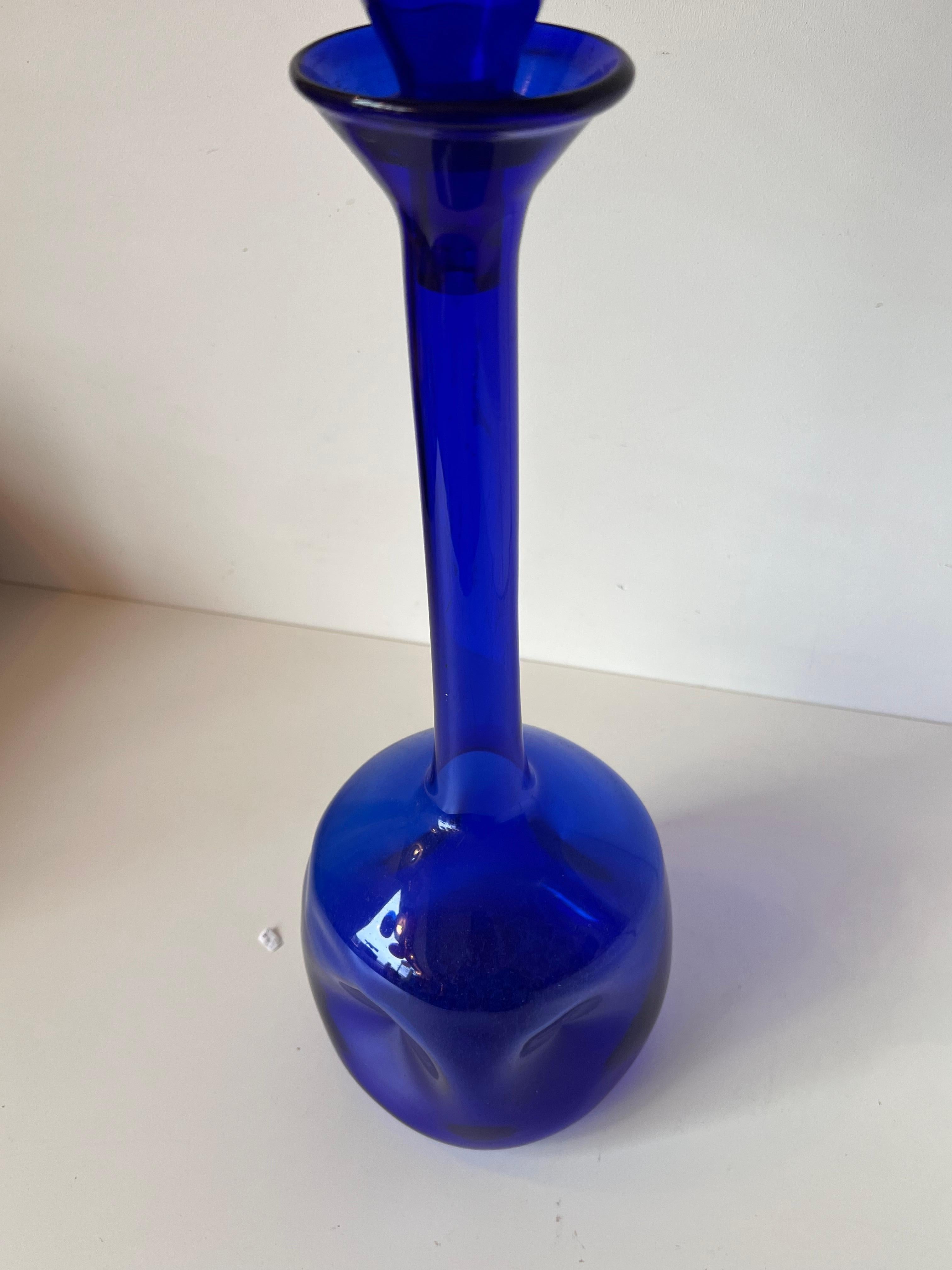 Empoli ‘Genie’ Glass Decanter with Stopper, Italy Mid-Century For Sale 6