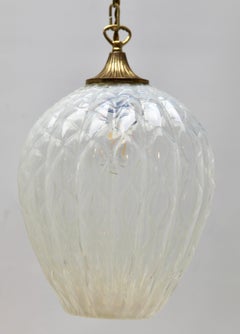 Empoli Glass Pendant Lamp with Vertical Ribs & Diamond Optic