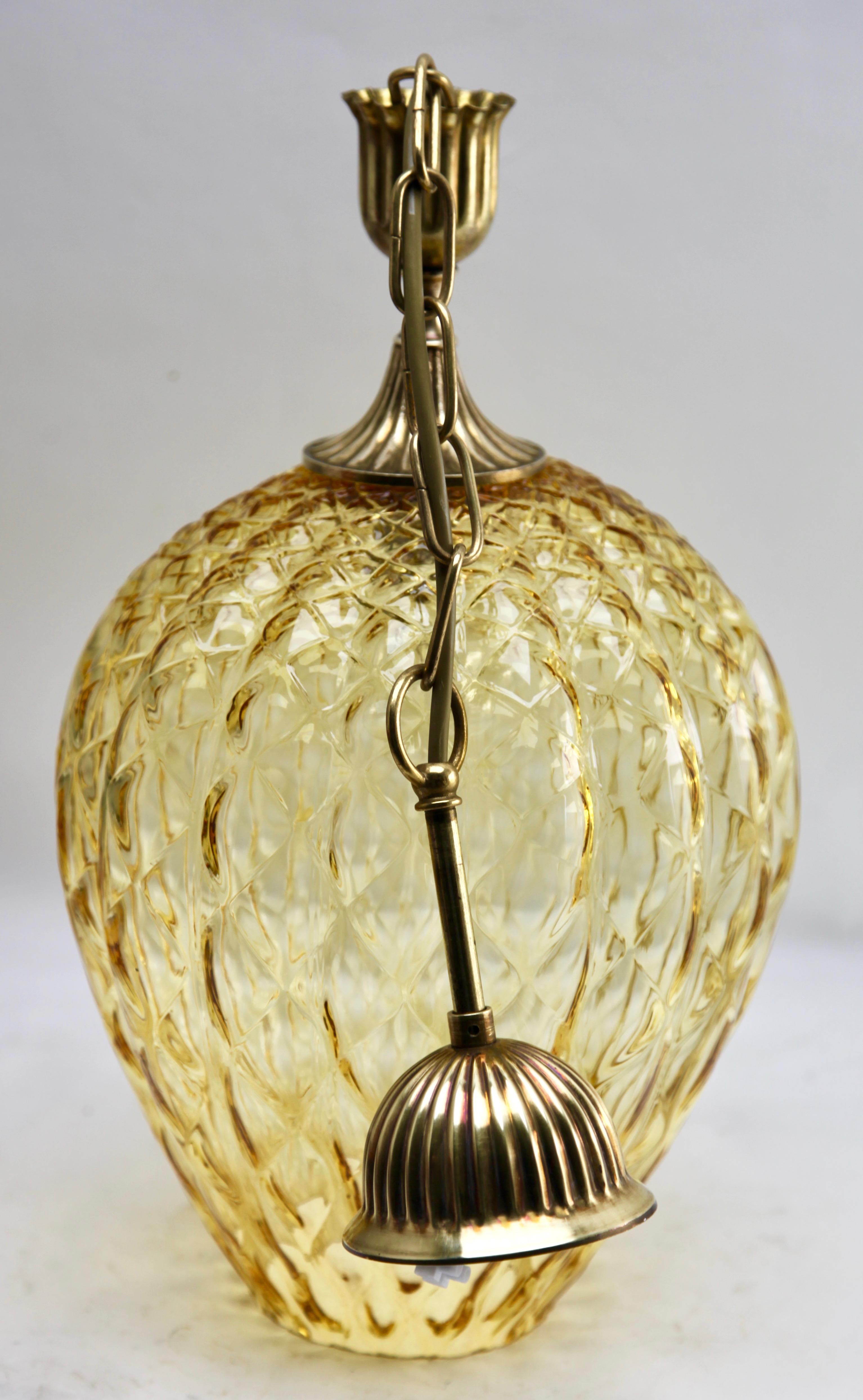 amber glass hanging lamp