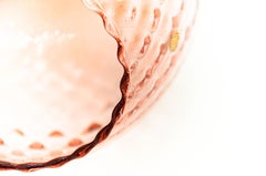 Empoli Glass Vase, Italy, 1960 in Pink Color with Relief Patterns