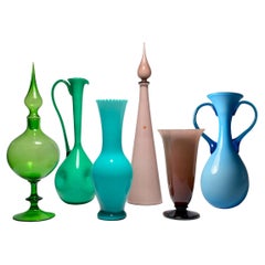 Empoli Italian Glass Collection of Six Pieces
