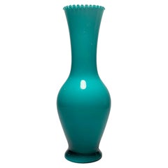 Empoli Italian Glass Teal Blue Vase