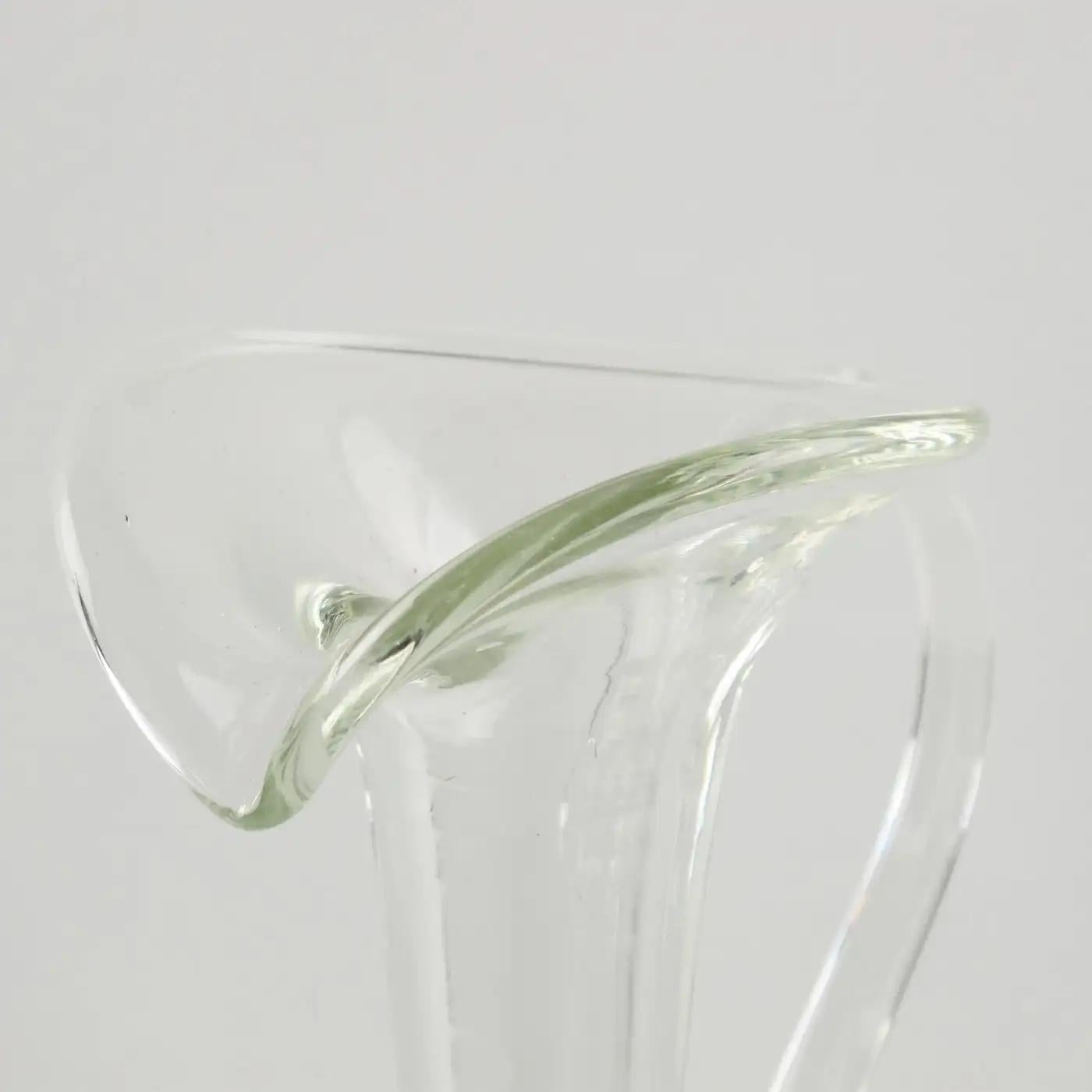 Empoli, mundgeblasener Kunstglaskrug, Dekanter, Italien, 1950er Jahre im Zustand „Hervorragend“ im Angebot in Atlanta, GA