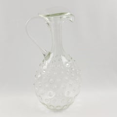Empoli Italy Sculptural Art-Glass Pitcher, Decanter
