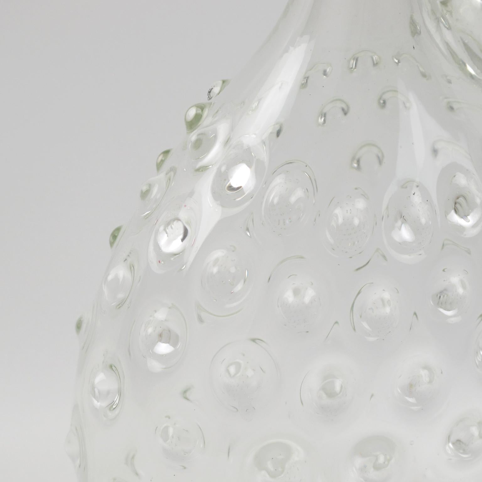 Empoli Italy Sculptural Art-Glass Pitcher, Decanter In Excellent Condition For Sale In Atlanta, GA