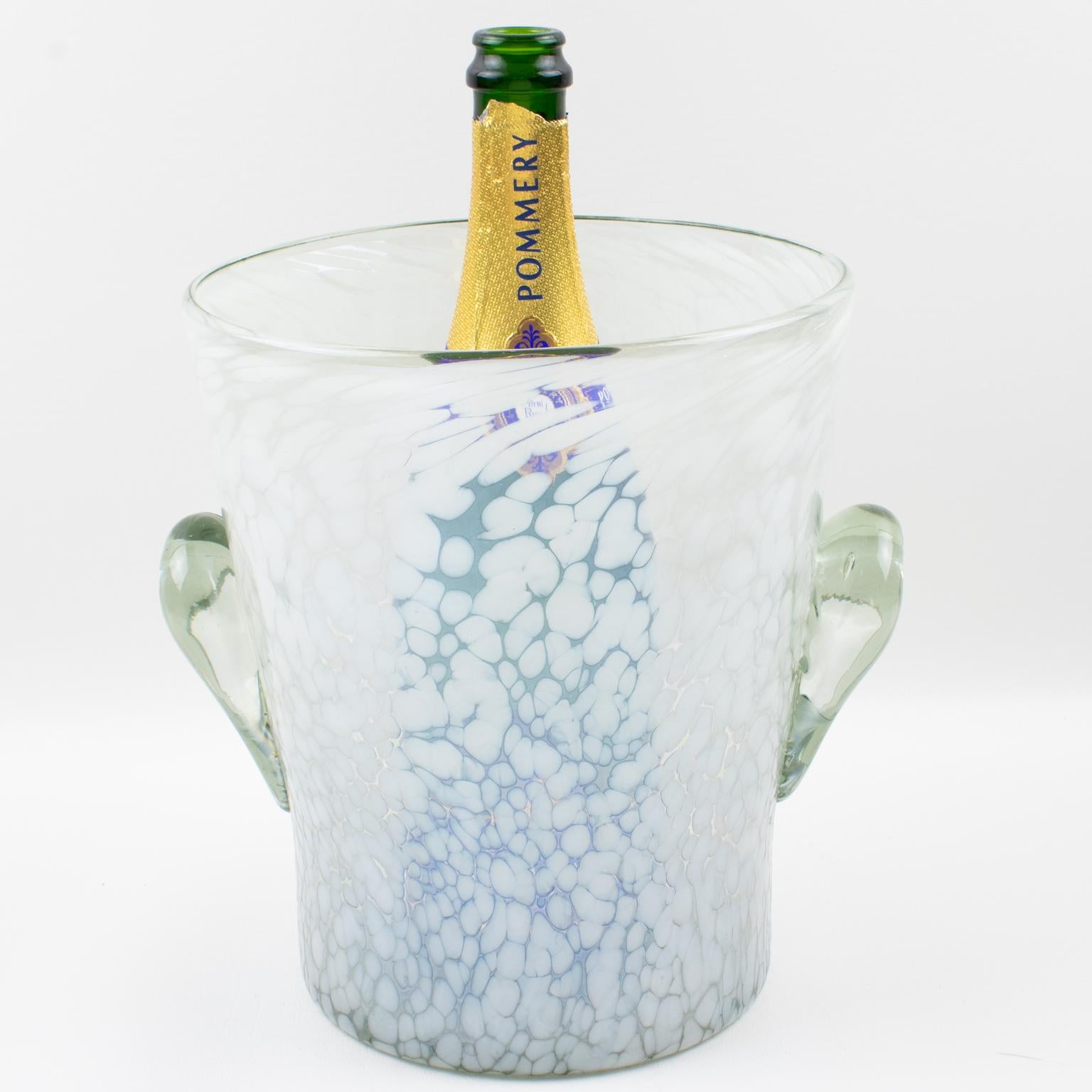 Italian Empoli, Italy White Bubbles Glass Champagne Wine Cooler Ice Bucket