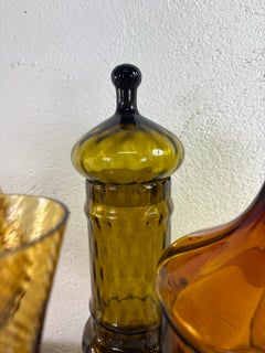 Empoli Rossi Mid century hand blown Italian glass collection