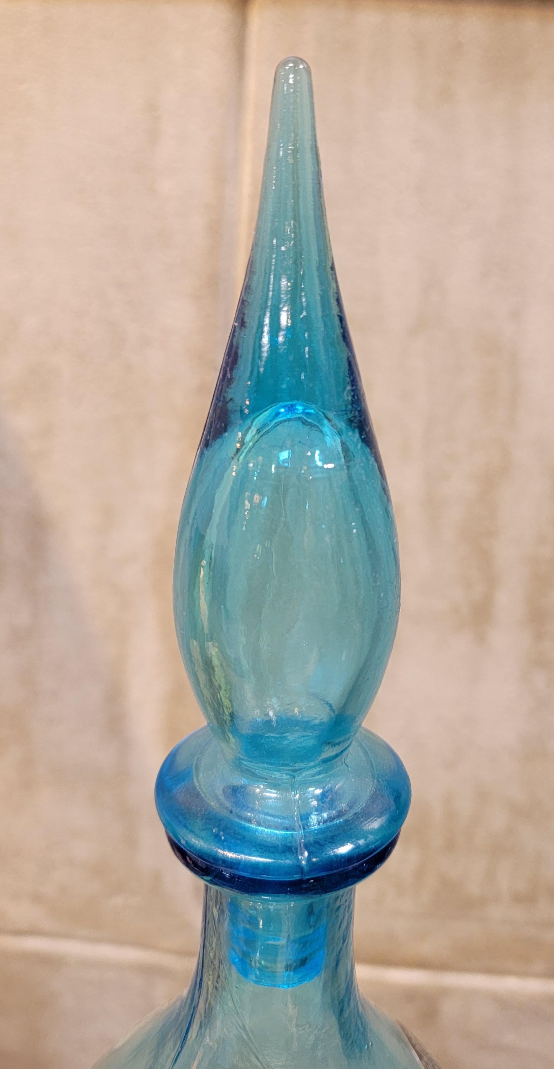 Mid-Century Modern Empoli Rossini Blown Glass Decanter with Stopper For Sale