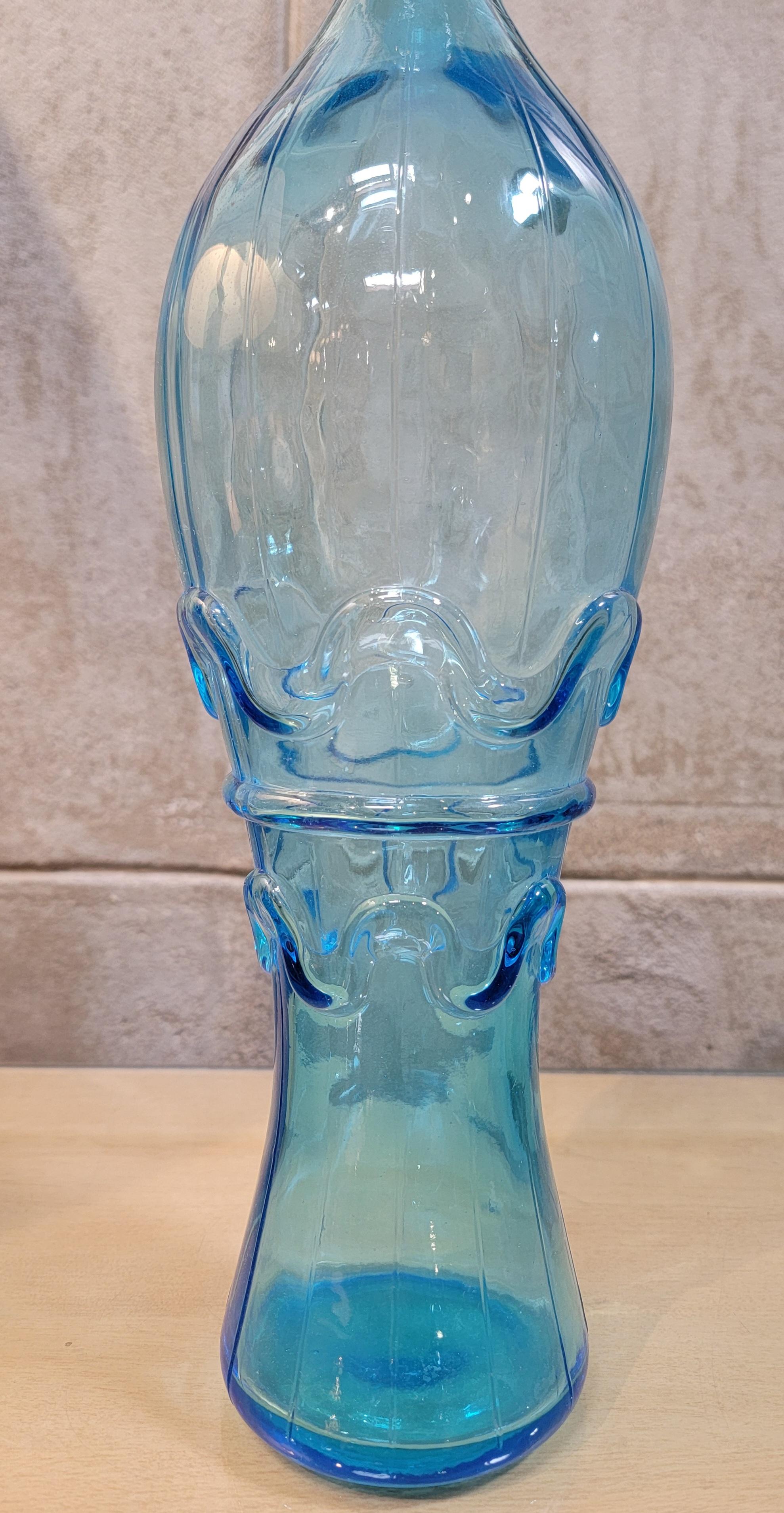 Empoli Rossini Blown Glass Decanter with Stopper In Good Condition For Sale In Fulton, CA