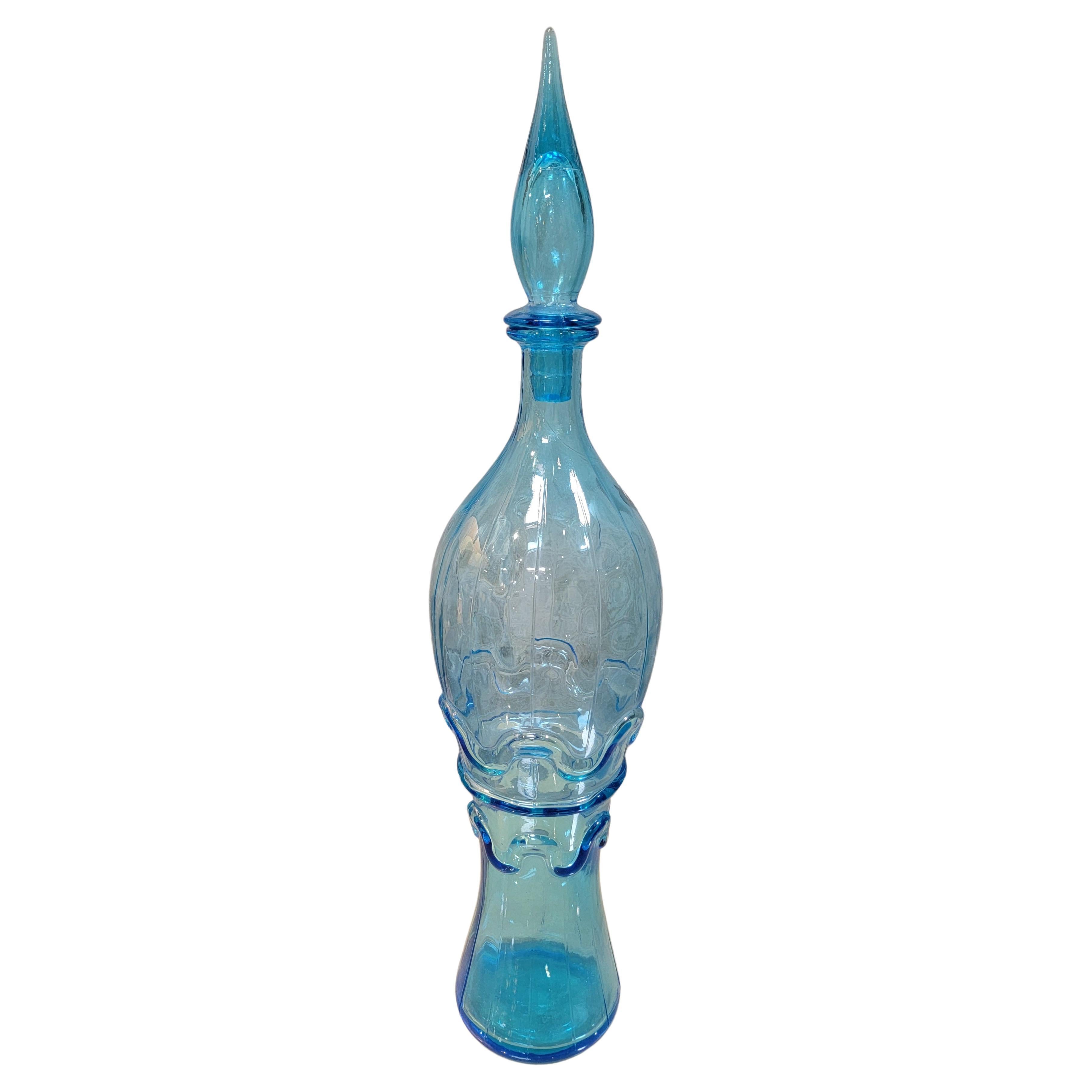 Empoli Rossini Blown Glass Decanter with Stopper For Sale