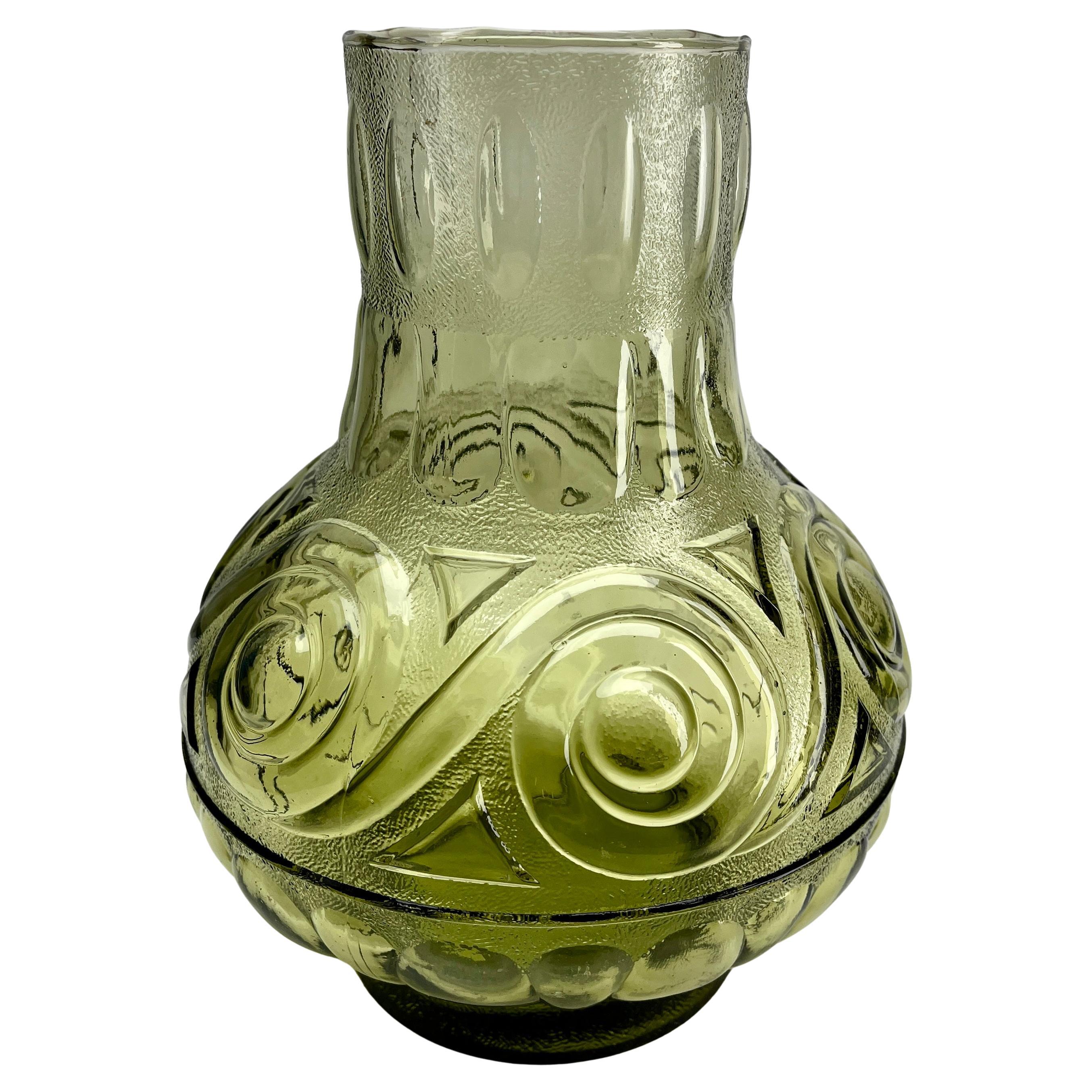Italiano Vaso in vetro con motivo Greene & Greene di Empoli Rossini, metà del secolo scorso in vendita
