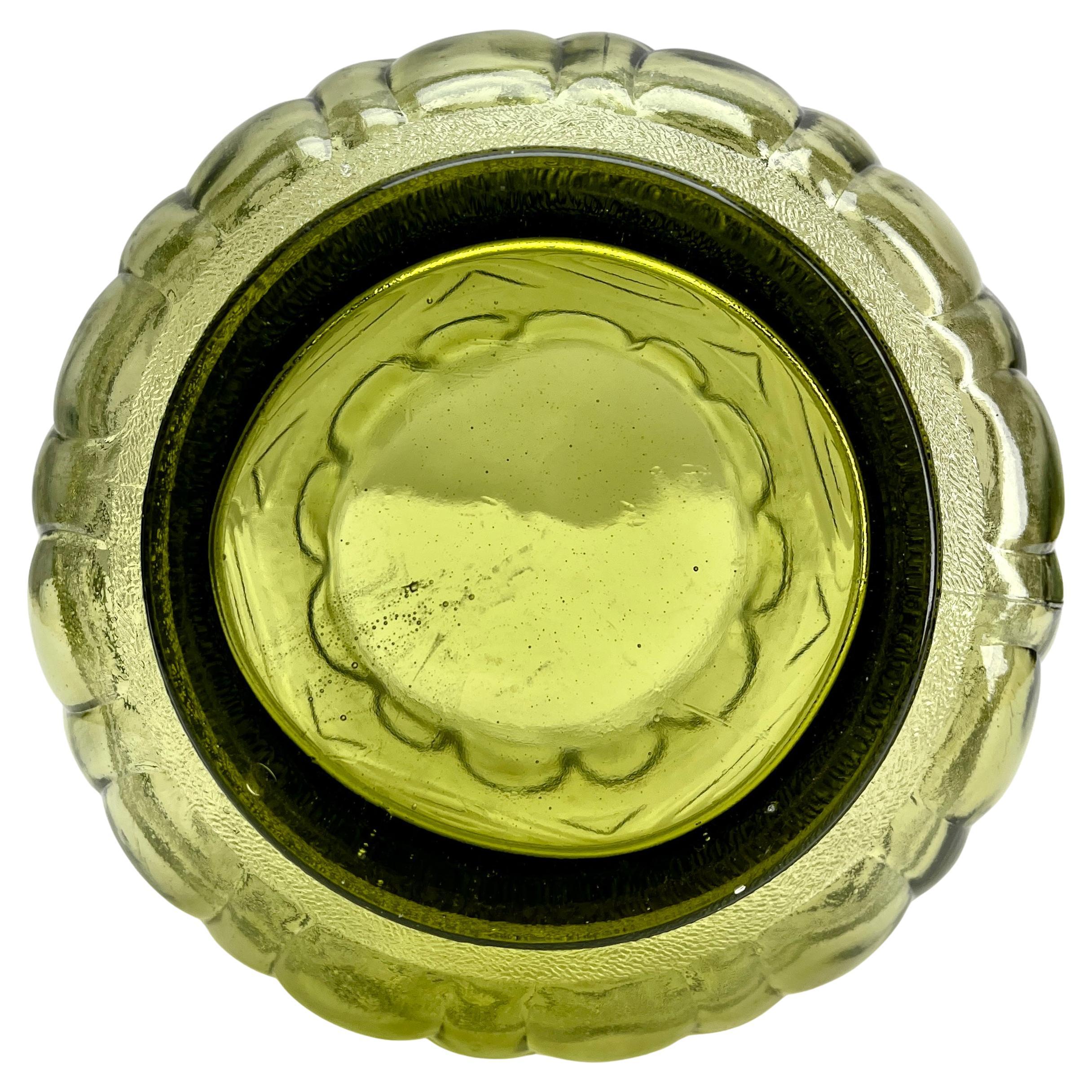 Metà XX secolo Vaso in vetro con motivo Greene & Greene di Empoli Rossini, metà del secolo scorso in vendita