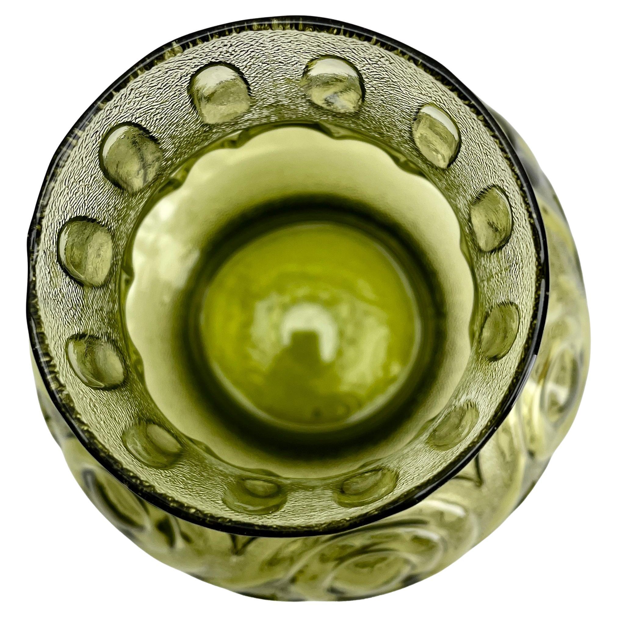 Vetro di Murano Vaso in vetro con motivo Greene & Greene di Empoli Rossini, metà del secolo scorso in vendita