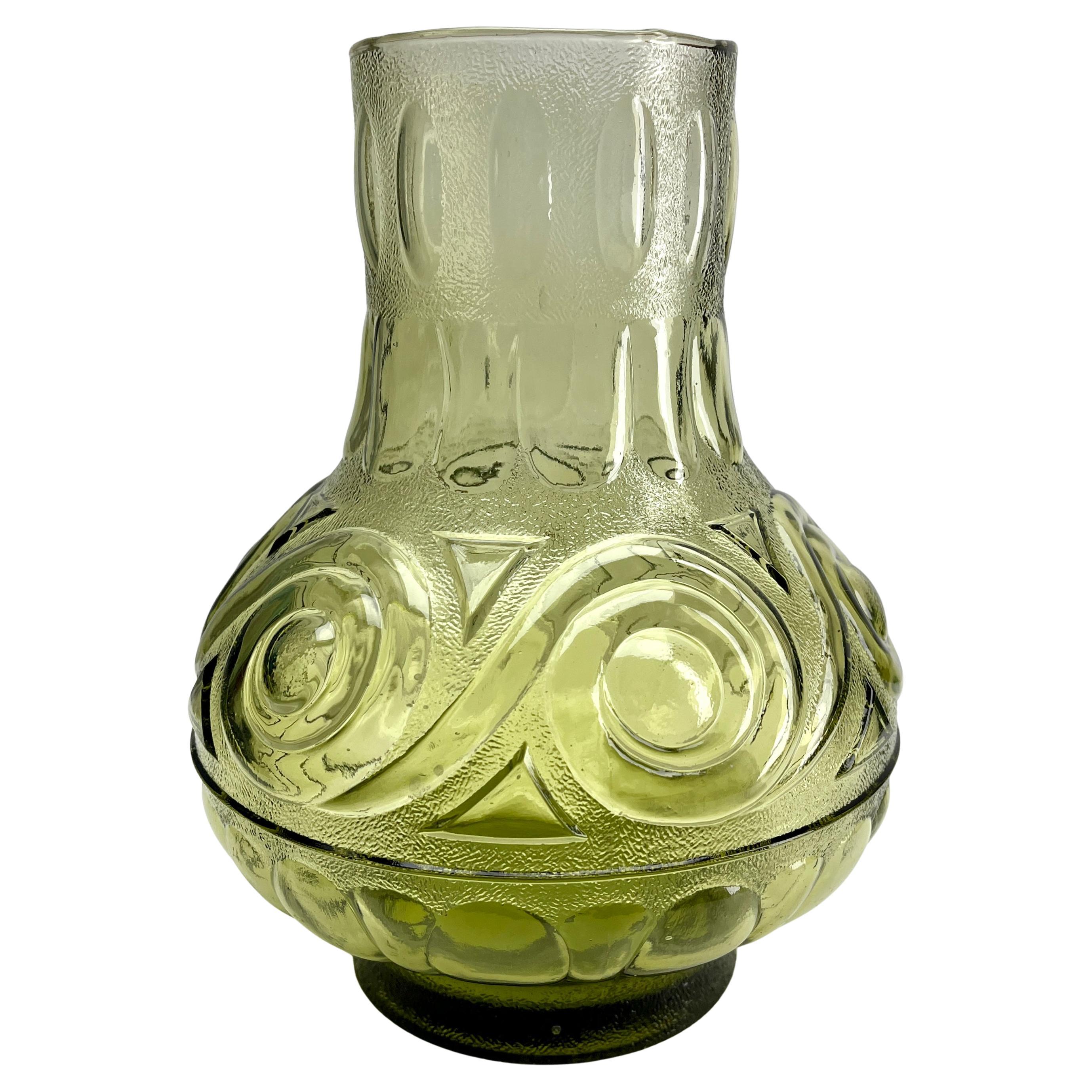 Vaso in vetro con motivo Greene & Greene di Empoli Rossini, metà del secolo scorso in vendita 1