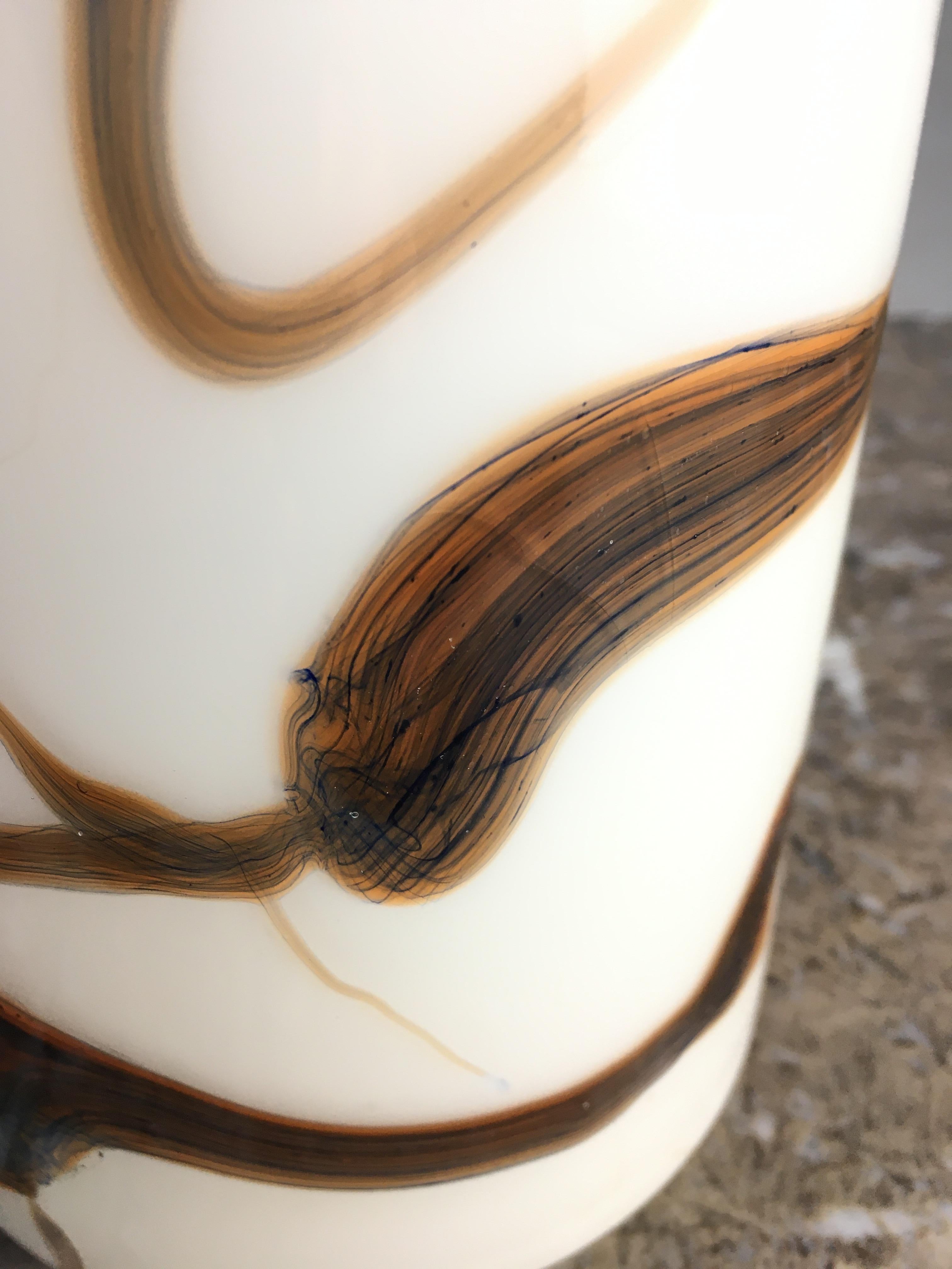 Empoli Cased Glass Bottle or Gulvase, Style of Michael Bang 'Sakura' 1970s For Sale 1