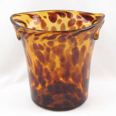 Empoli for Christian Dior Tortoiseshell Glass Champagne Wine Cooler Ice Bucket