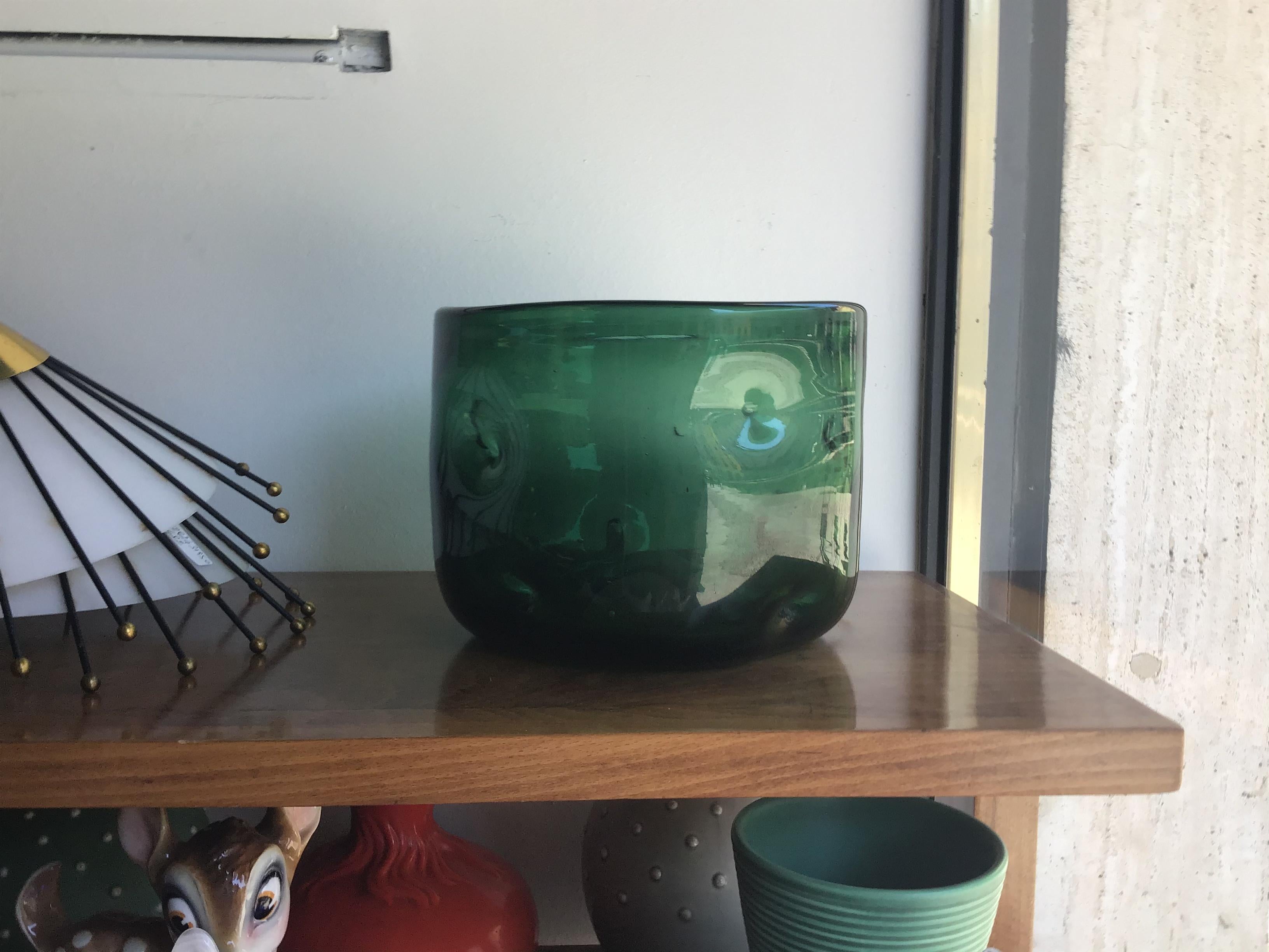 Other Empoli Vase Blown Glass Green, 1955, Italy For Sale