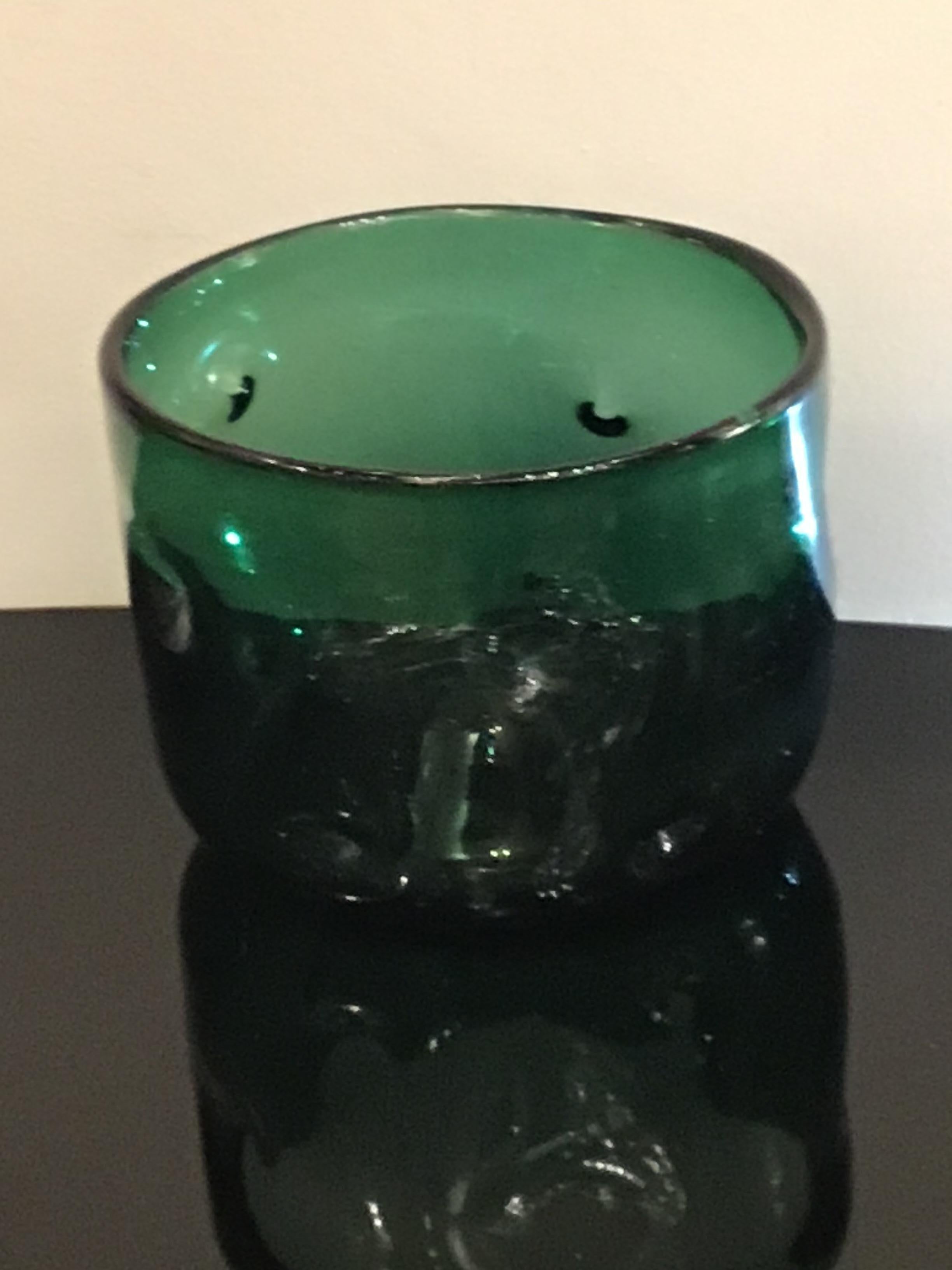Empoli Vase Glass Murano Green, 1950, Italy For Sale 4