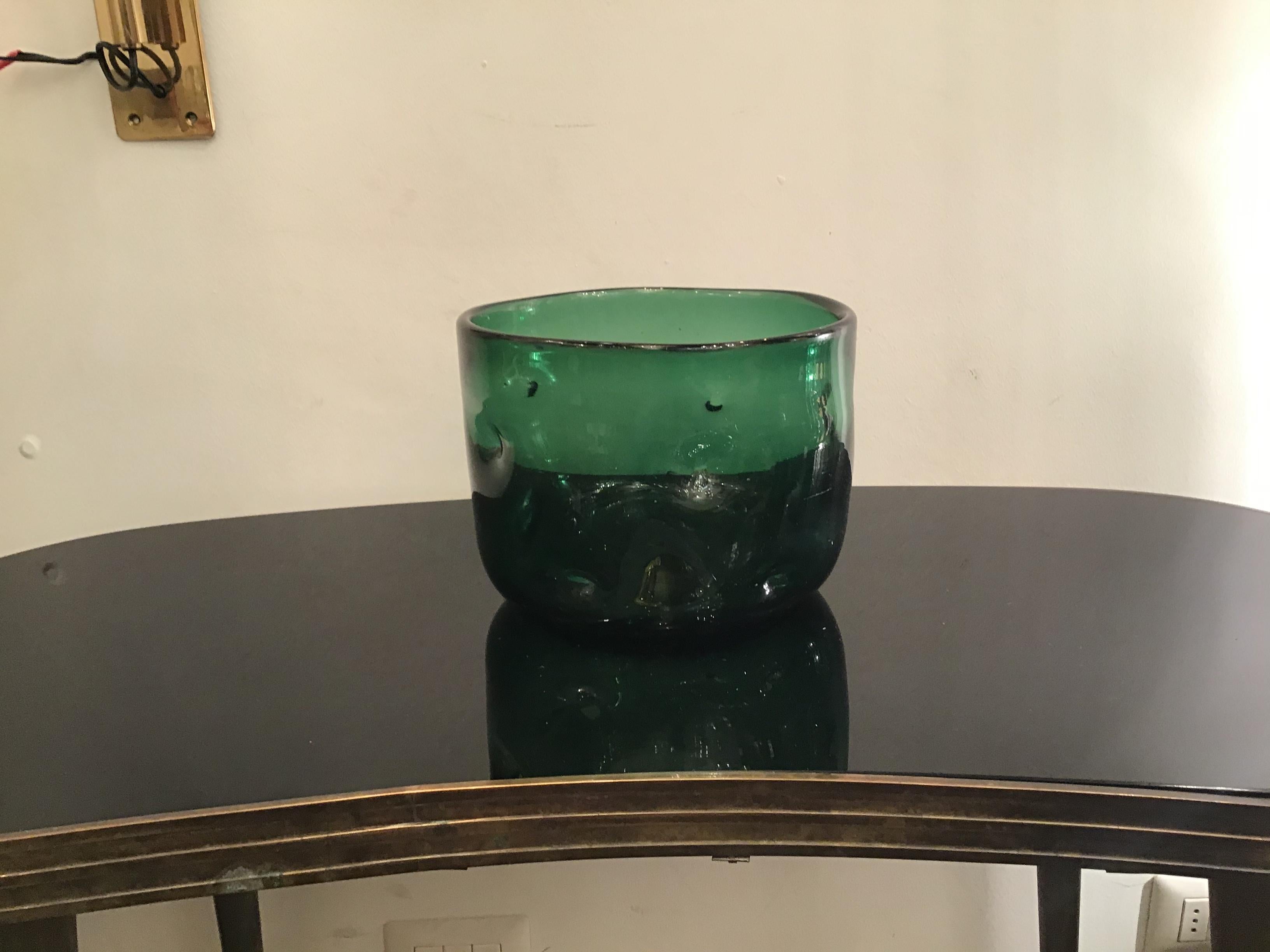 Empoli Vase Glas Murano Grün, 1950, Italien im Zustand „Hervorragend“ im Angebot in Milano, IT