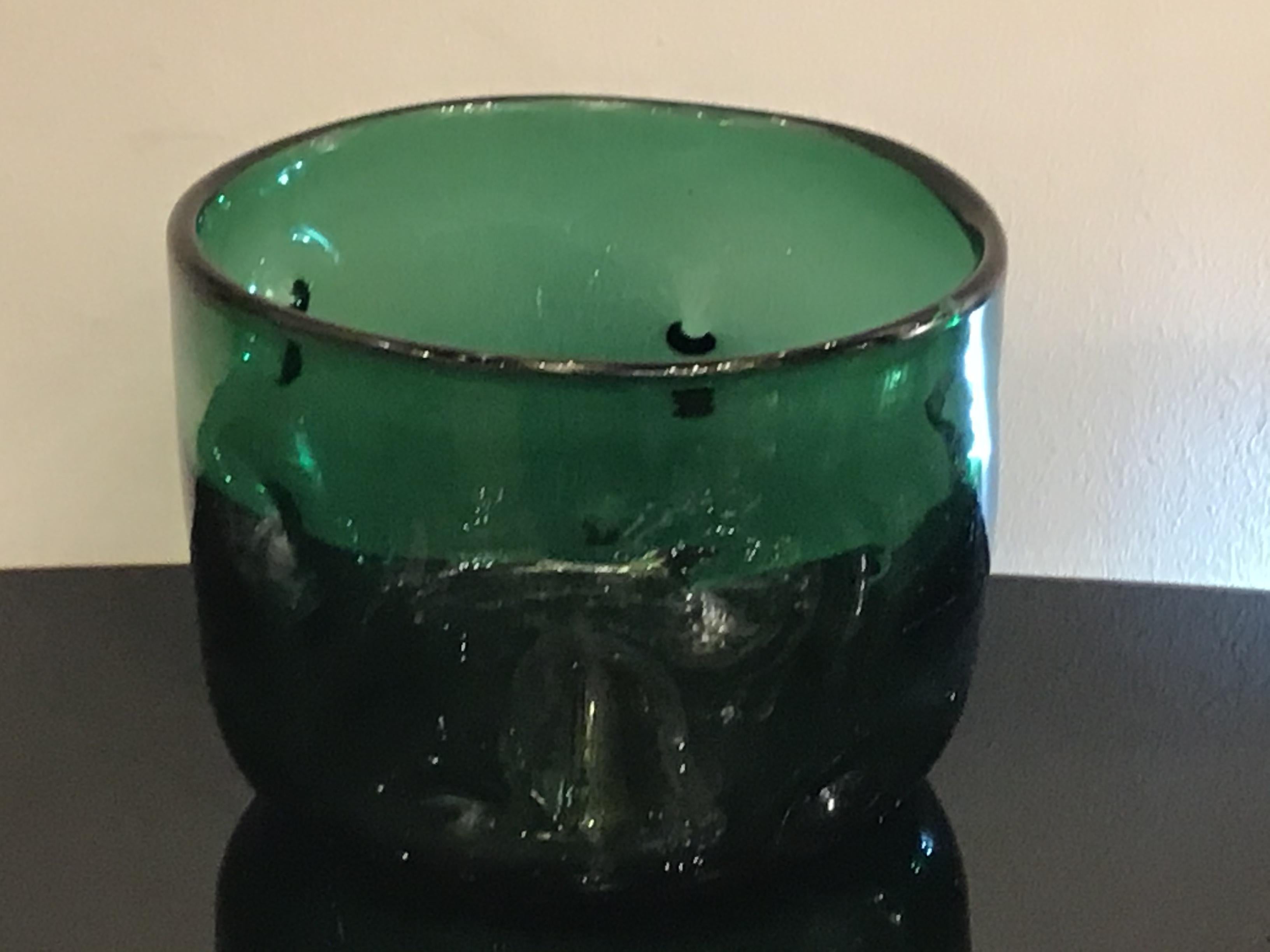Empoli Vase Glass Murano Green, 1950, Italy For Sale 2
