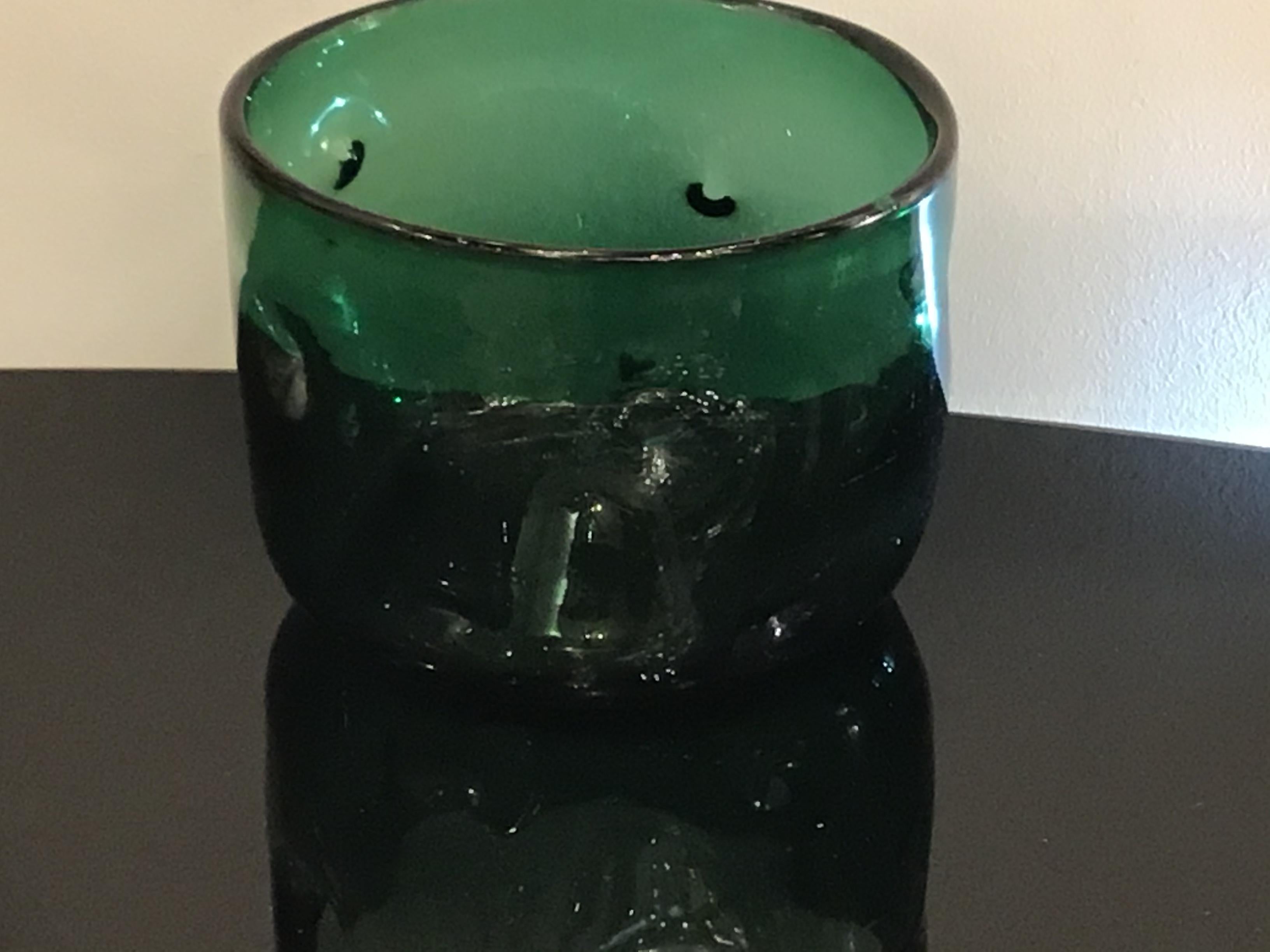 Empoli Vase Glass Murano Green, 1950, Italy For Sale 3