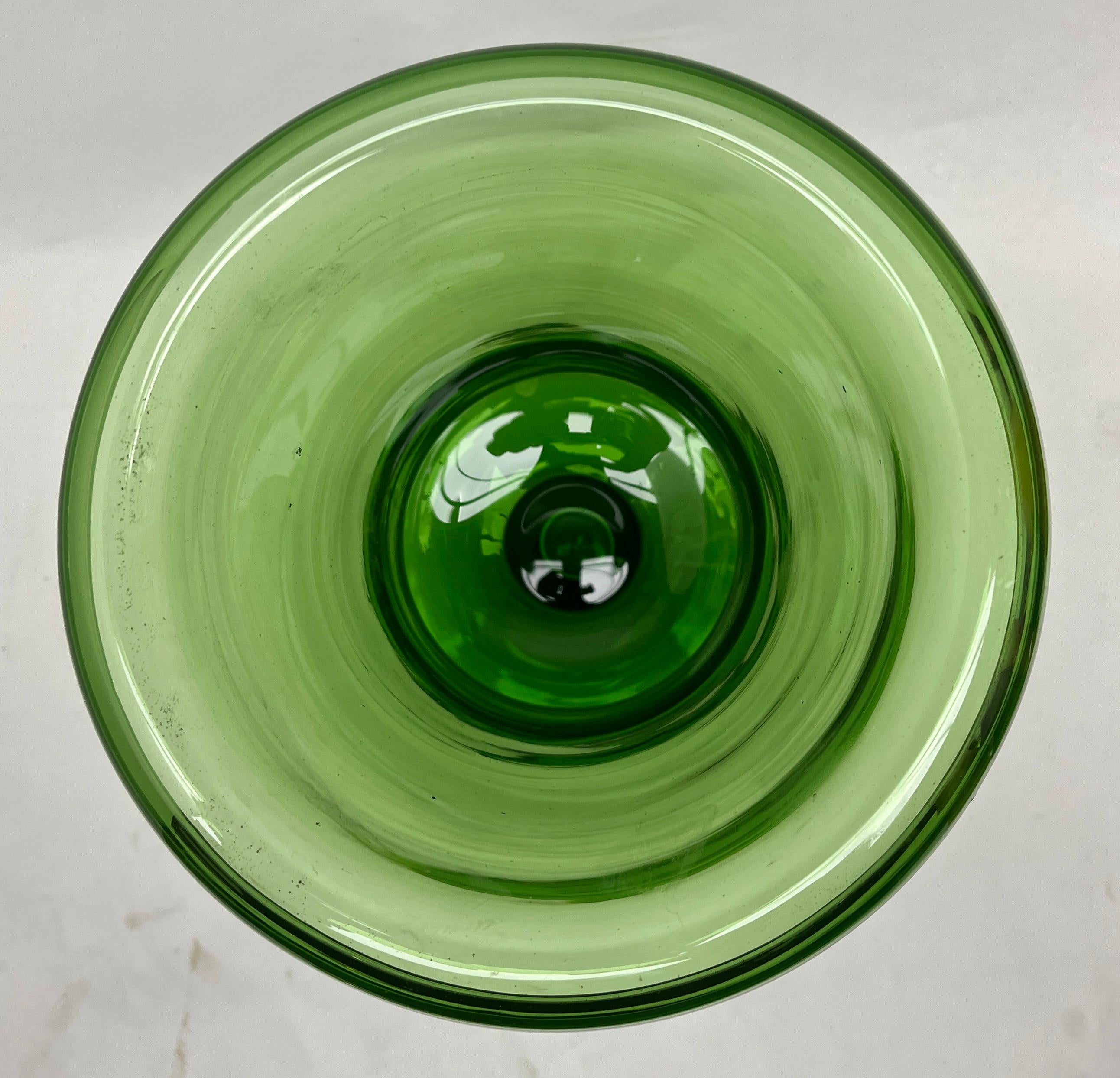 napco green glass vase