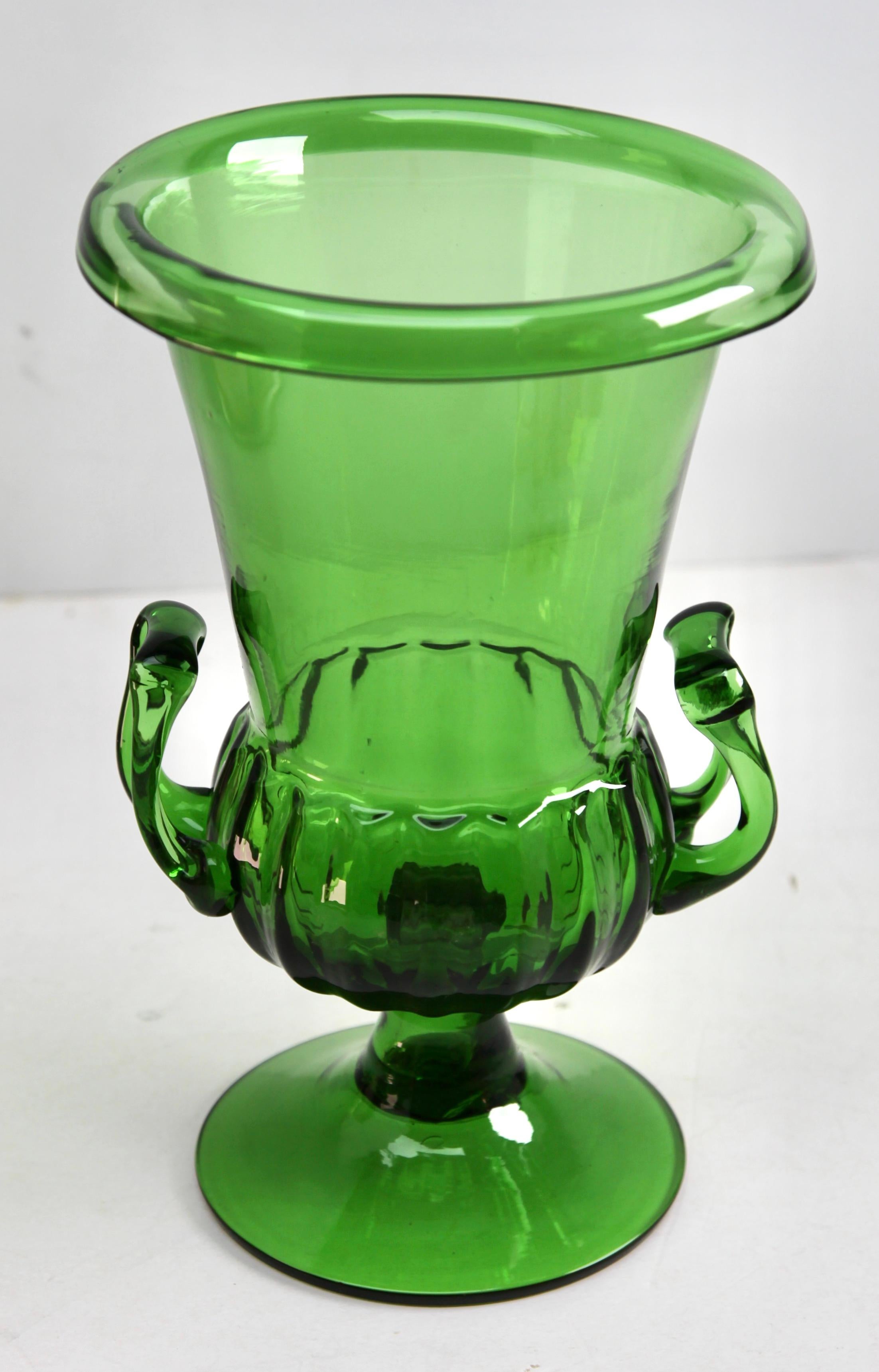 glass vase with handle