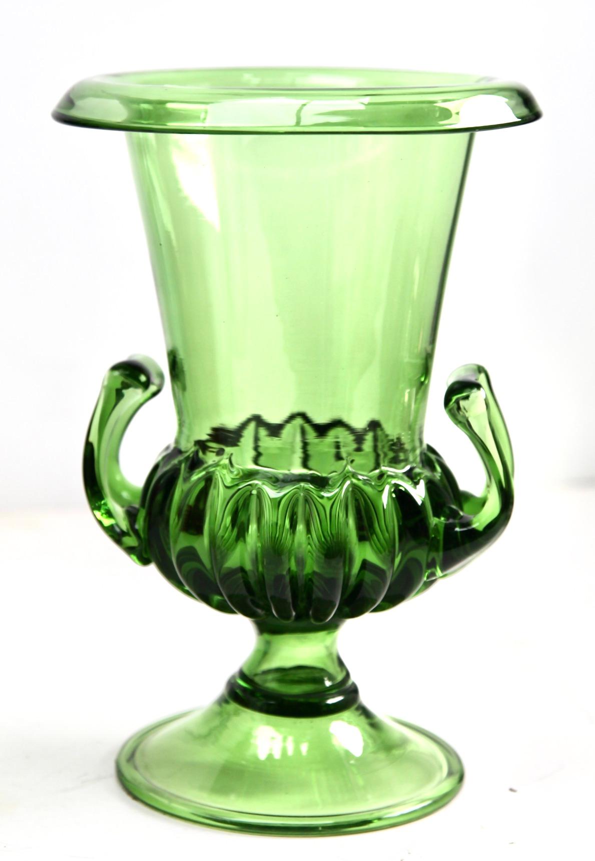 Empoli Vase with Handles Italian Craftsmen of Florence In Good Condition For Sale In Verviers, BE