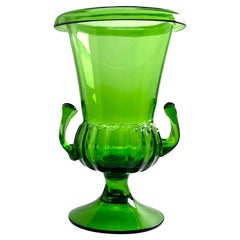 Retro Empoli Vase with Handles Italian Craftsmen of Florence