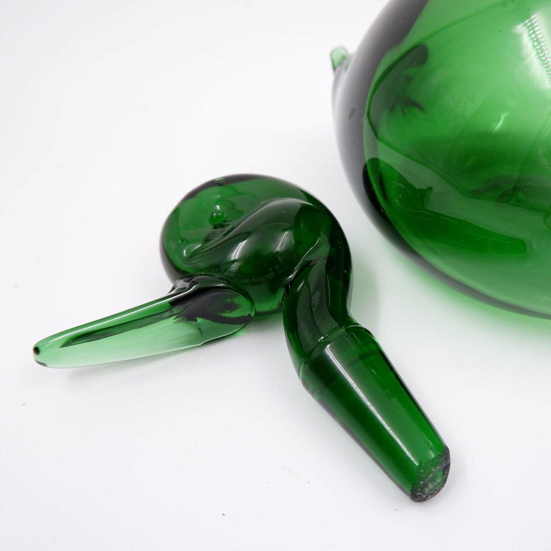 Decanter per anatra Empoli Verde attribuito a Gio Ponti per Toso Bagnoli - anni '60 In condizioni buone in vendita a Linkebeek, BE