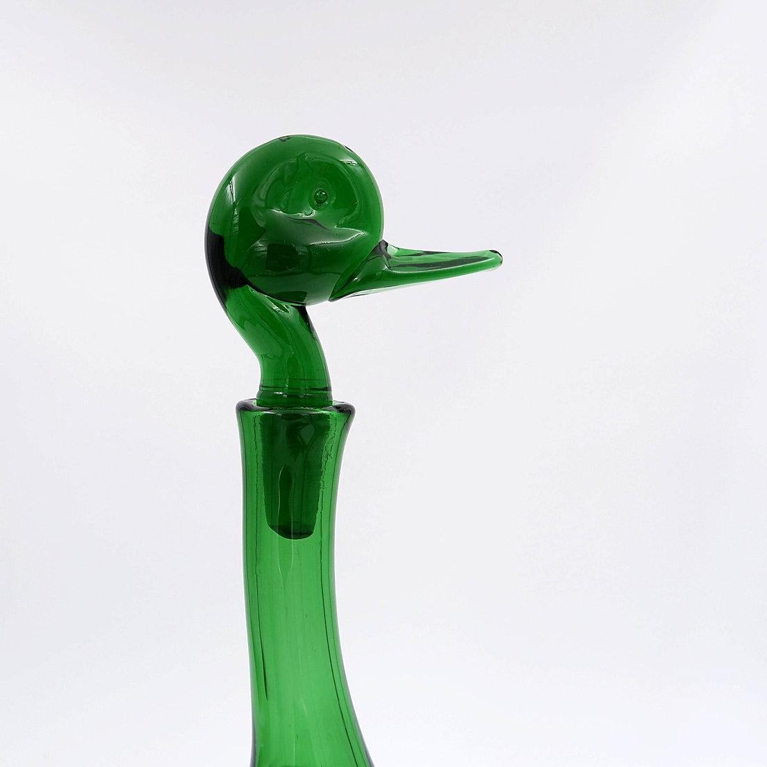 Decanter per anatra Empoli Verde attribuito a Gio Ponti per Toso Bagnoli - anni '60 in vendita 1