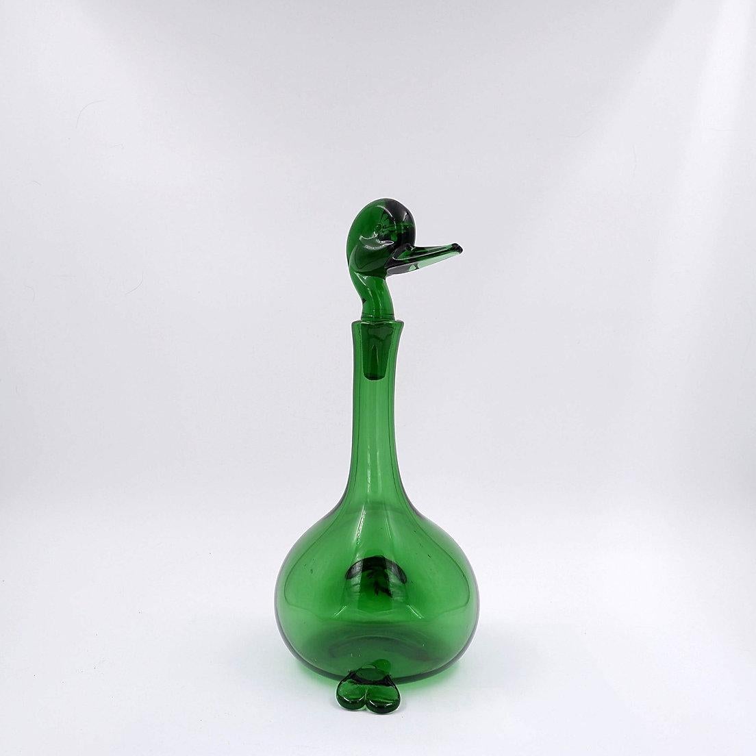 Decanter per anatra Empoli Verde attribuito a Gio Ponti per Toso Bagnoli - anni '60 in vendita 2