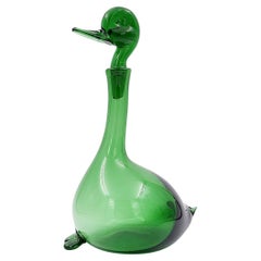 Empoli Verde Duck Decanter attr. to Gio Ponti for Toso Bagnoli - 1960s